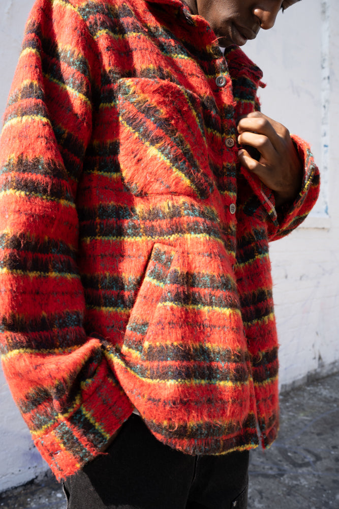 EPTM SIDE SLIT FLANNEL-TOMATO