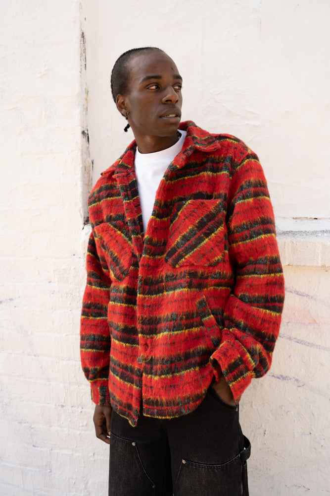 EPTM SIDE SLIT FLANNEL-TOMATO