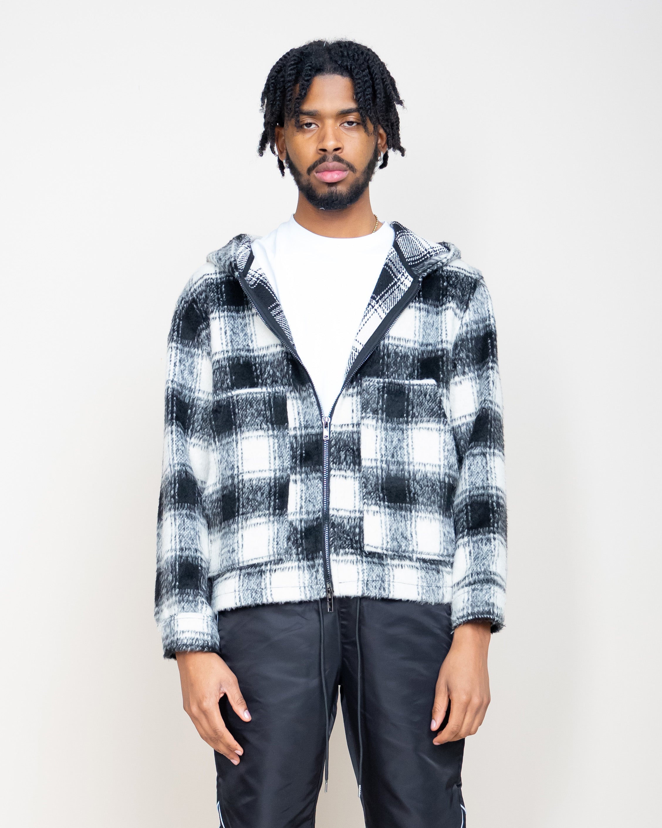 EPTM Mohair Flannel Jacket - Black/White
