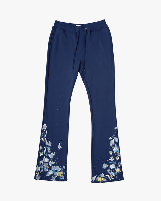 EPTM PAINT SNAP FLARED PANTS - NAVY