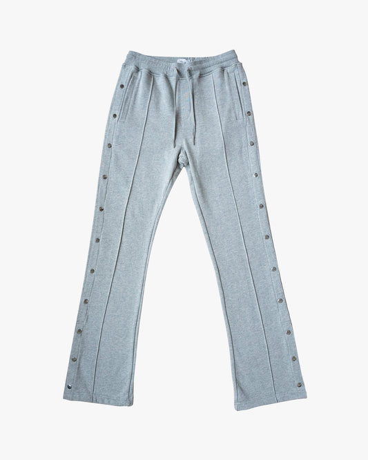 EPTM FRENCH TERRY SNAP FLARED PANTS - HEATHER GREY
