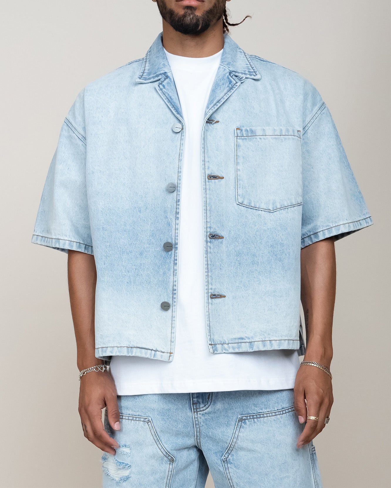 EPTM Boxy Denim Shirt - Indigo