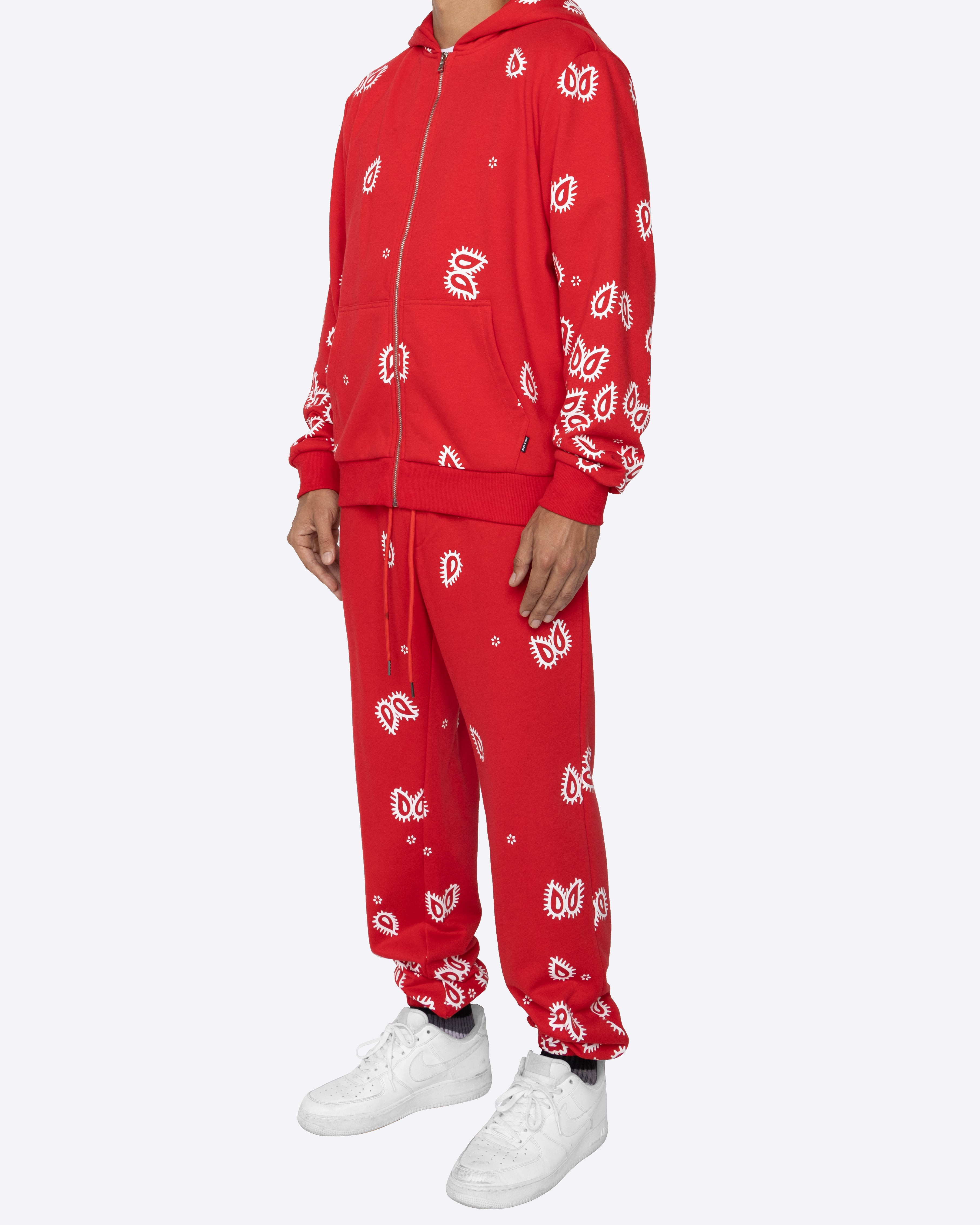 EPTM Amoeba Print Zip Hoodie - Red