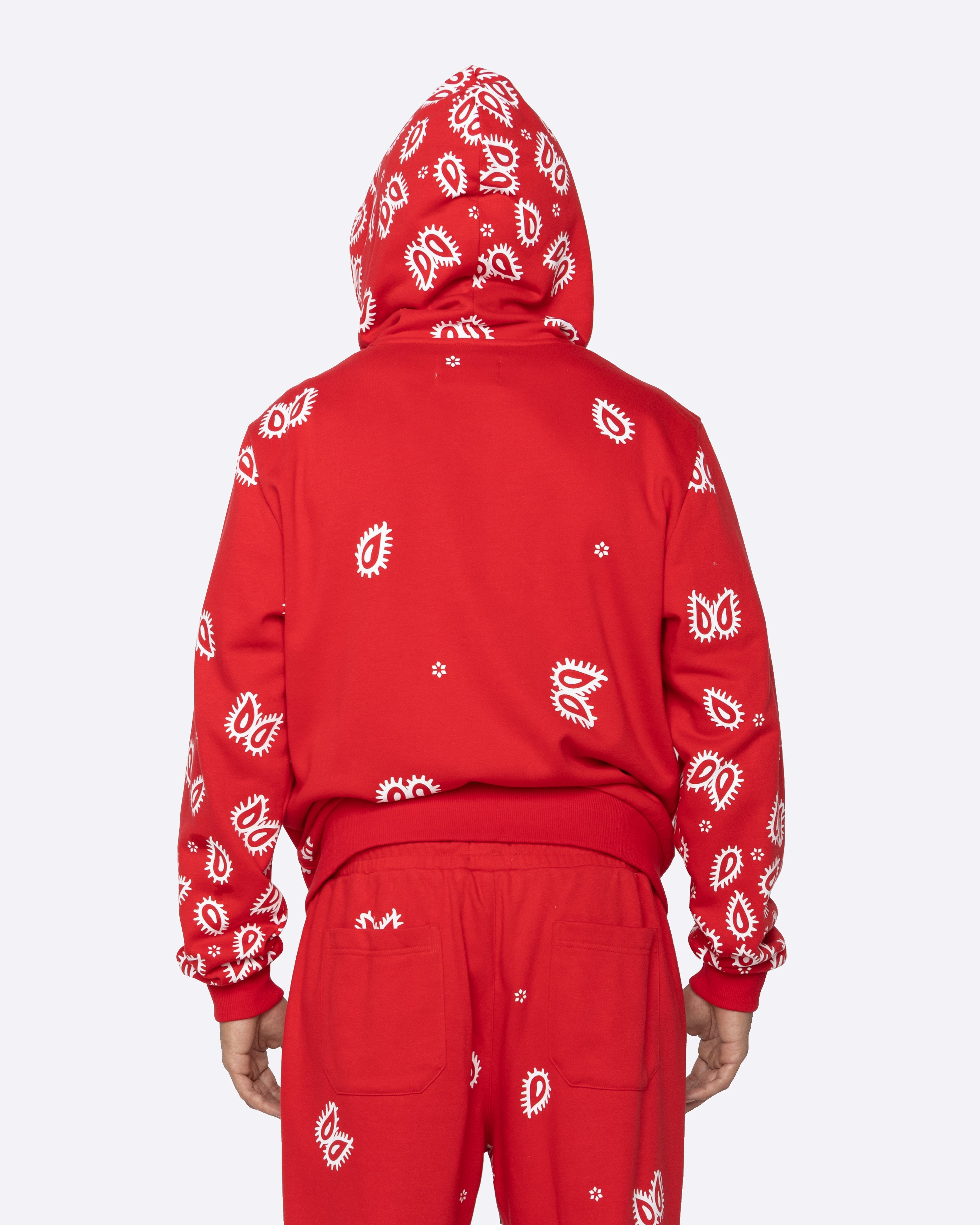 EPTM Amoeba Print Zip Hoodie - Red