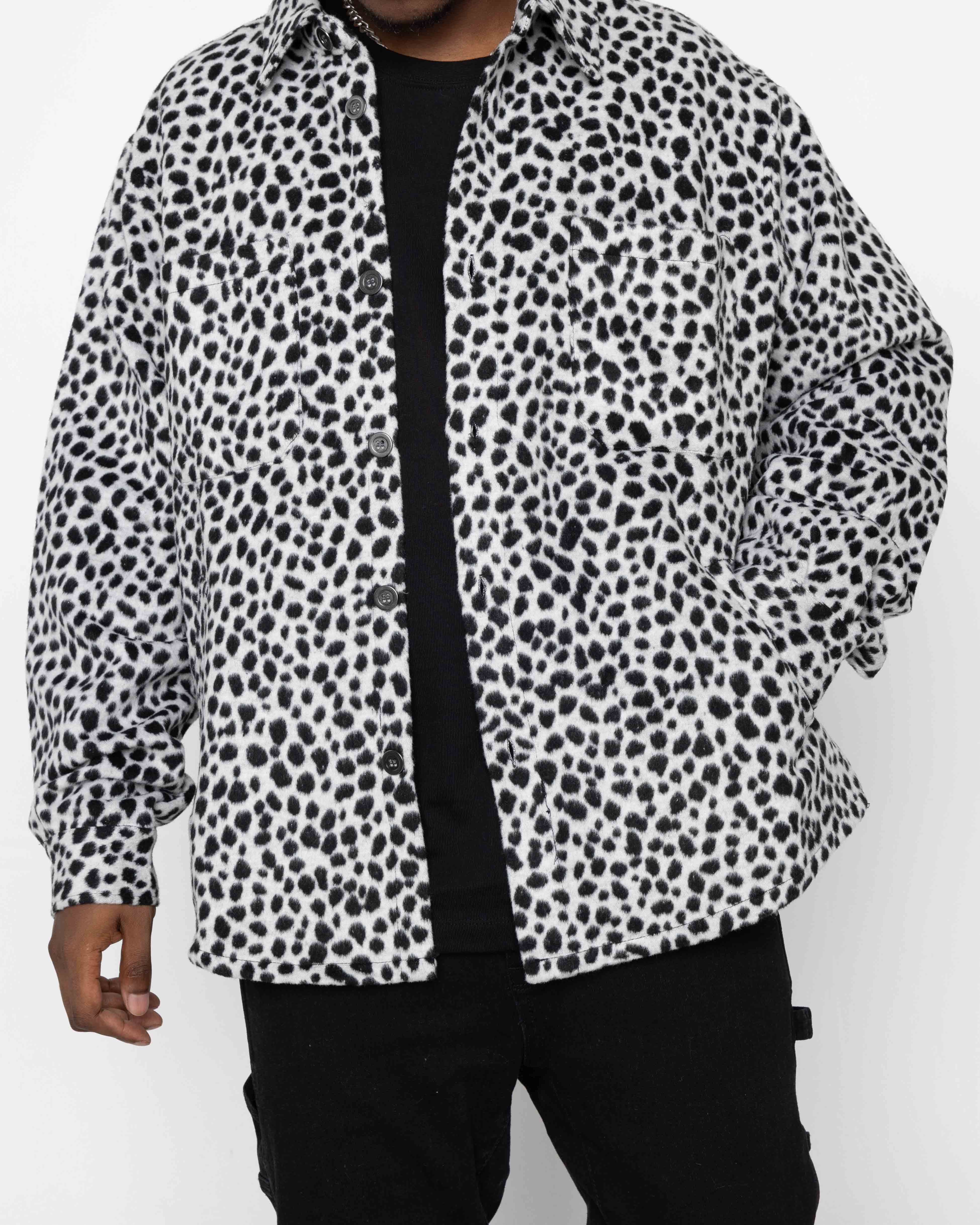 EPTM Side Slit Flannel - Snow Leopard