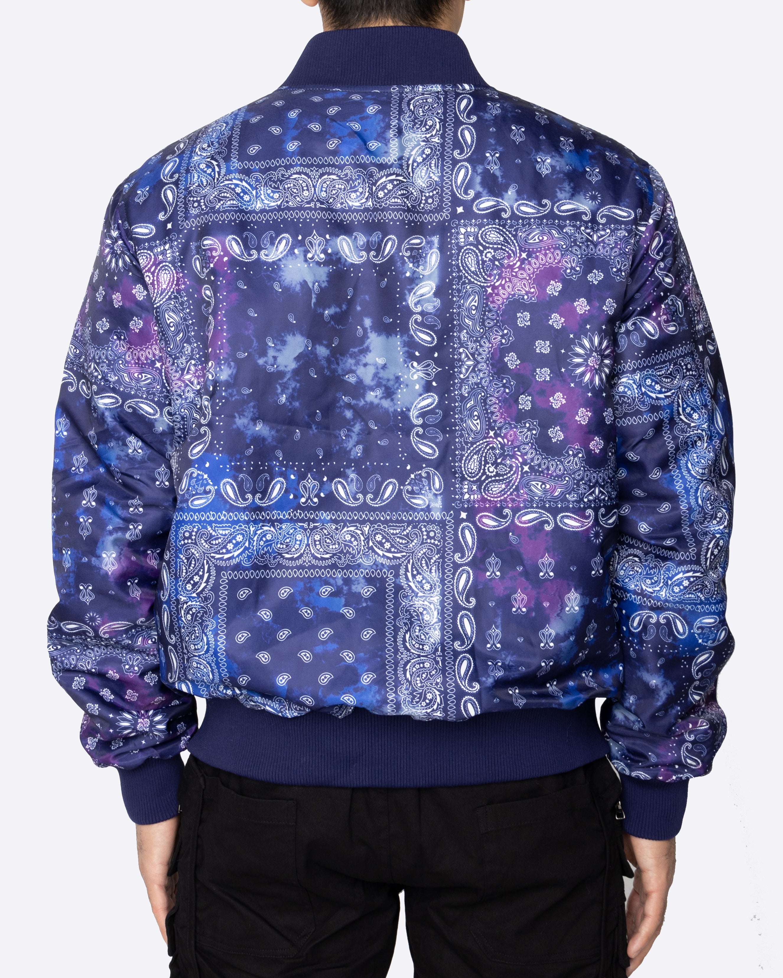 EPTM Tie Dye Bandana Bomber Jacket - Navy