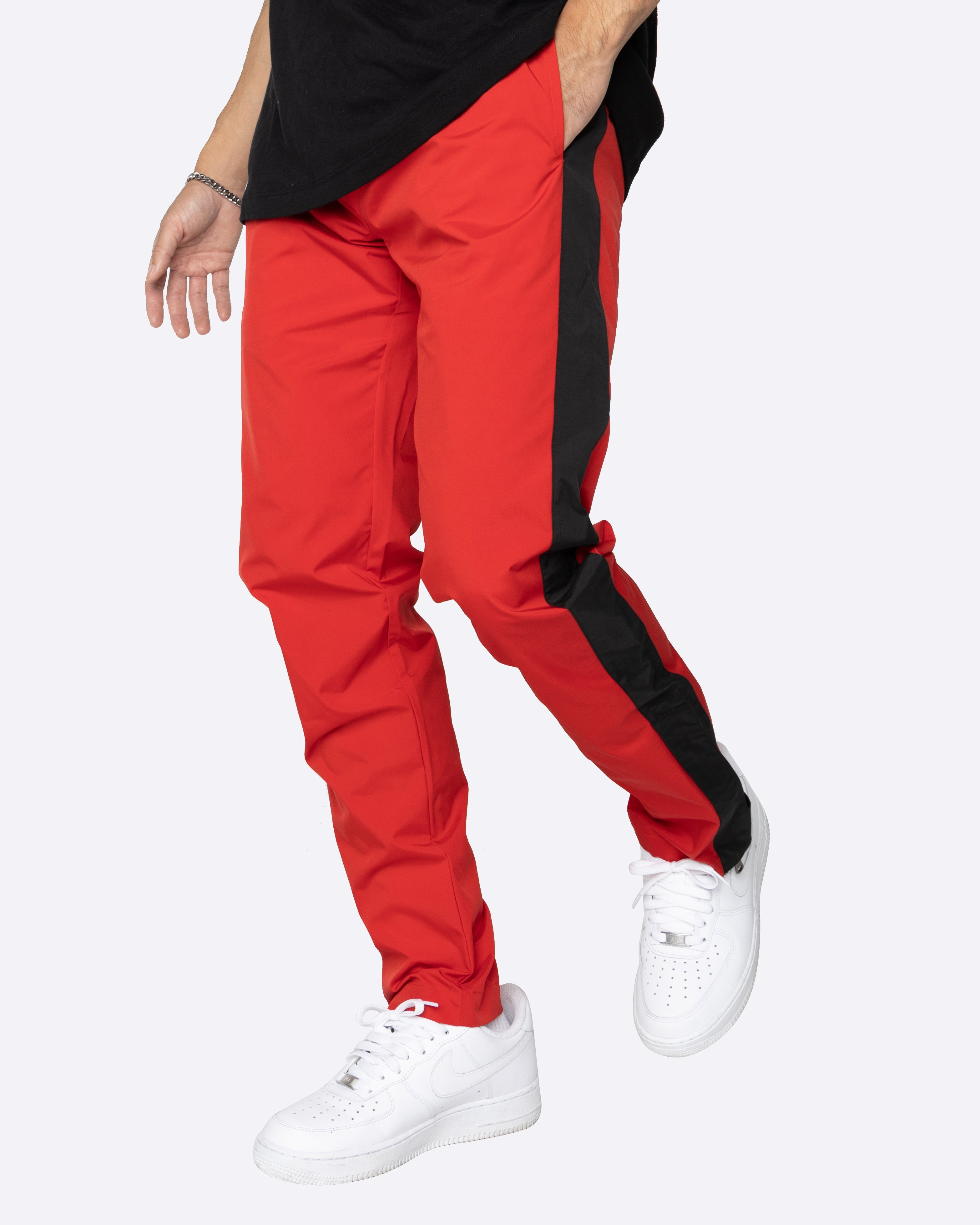 EPTM Nylon Basic Track Pants - Red/Black