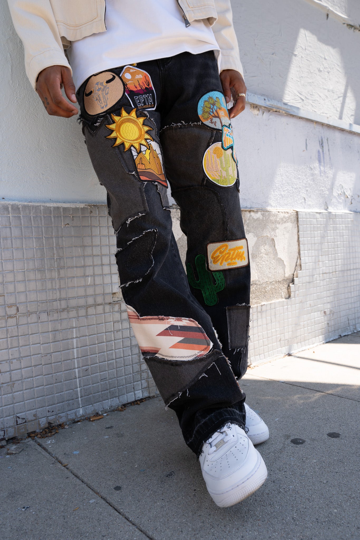 Stand Out from the Crowd with Our Patchwork Jeans