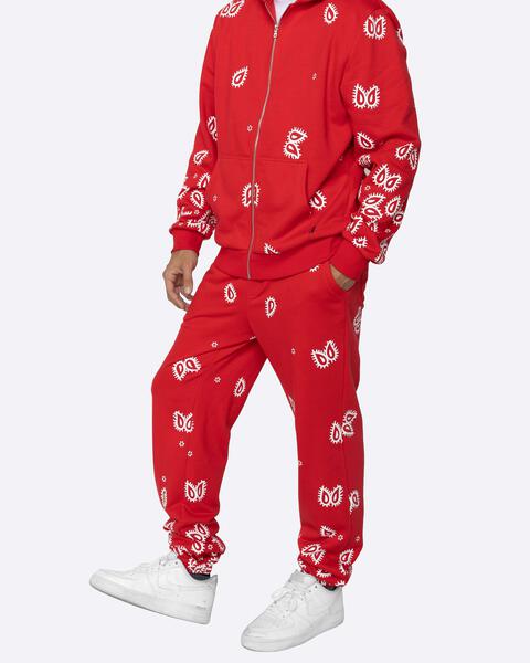 EPTM AMOEBA PRINT SWEATPANTS - RED