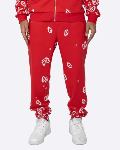 EPTM AMOEBA PRINT SWEATPANTS - RED