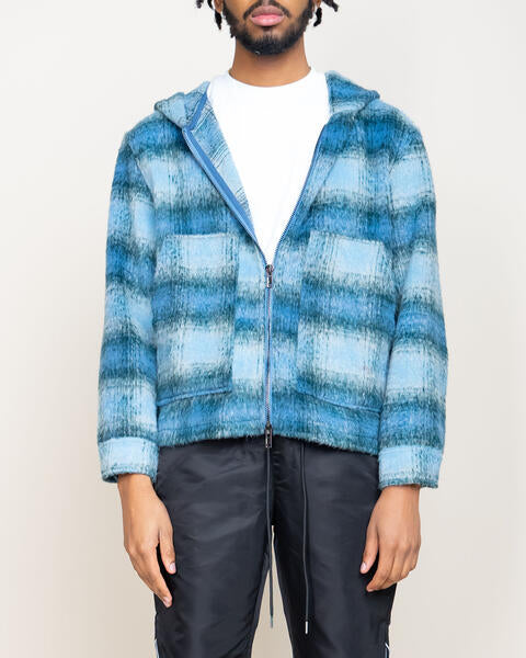 EPTM MOHAIR FLANNEL JACKET-BLUE