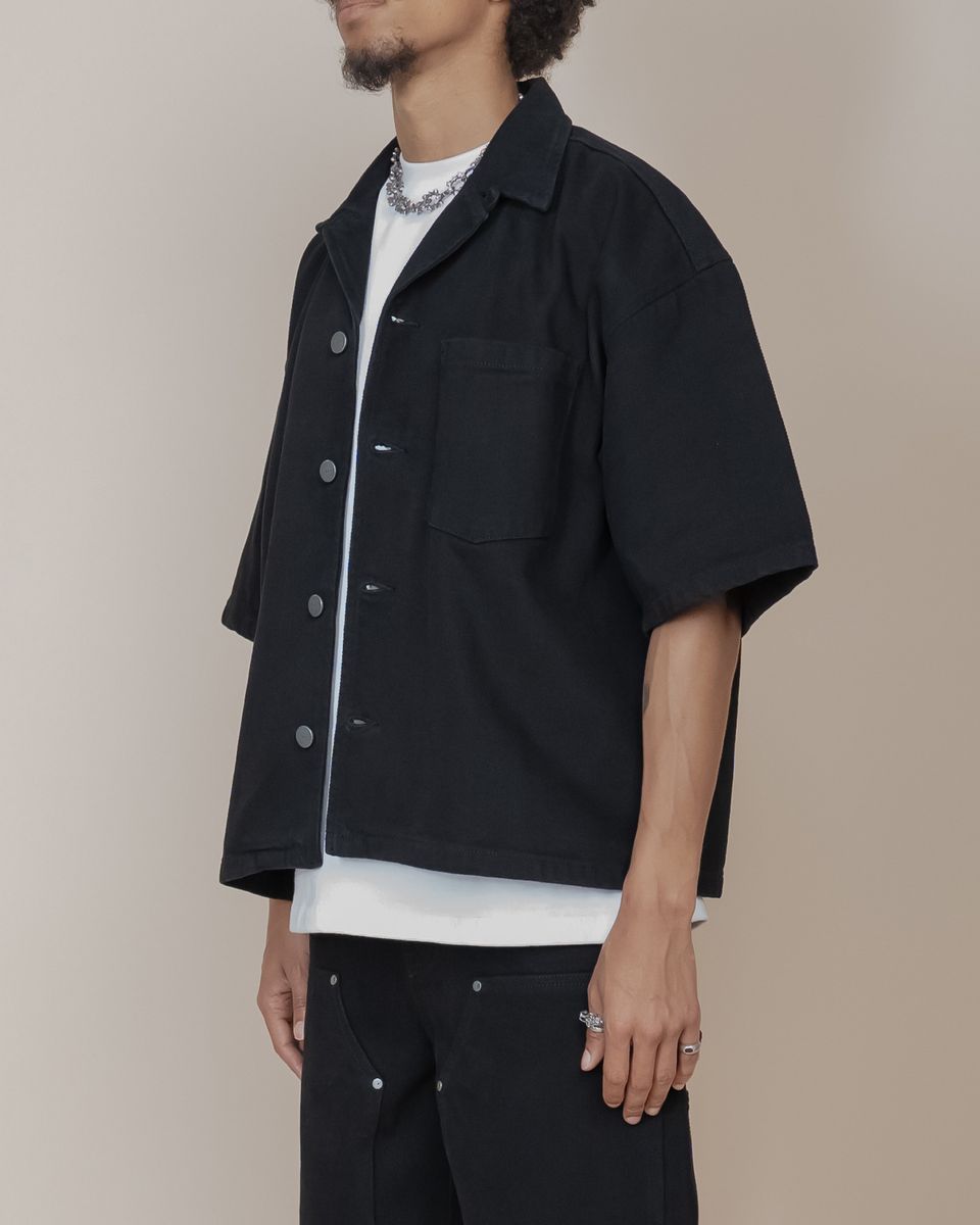 EPTM BOXY TWILL SHIRT - BLACK