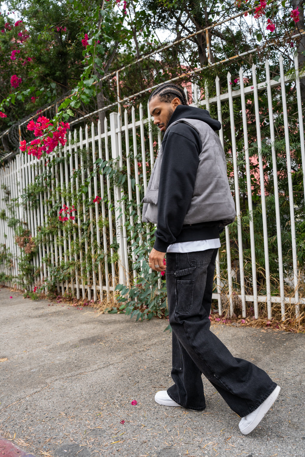 EPTM SUEDE BUBBLE VEST-GREY