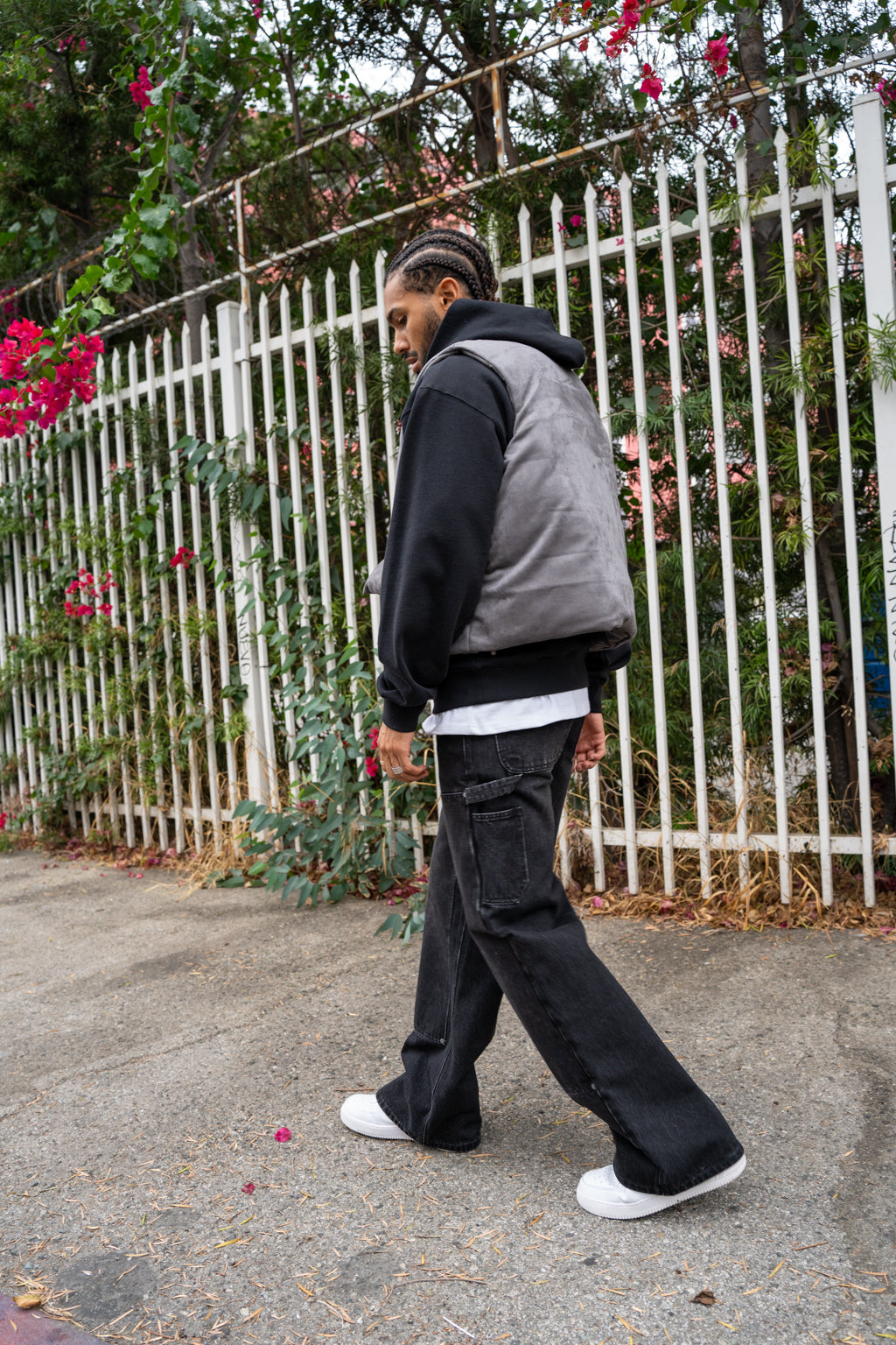 EPTM SUEDE BUBBLE VEST-GREY