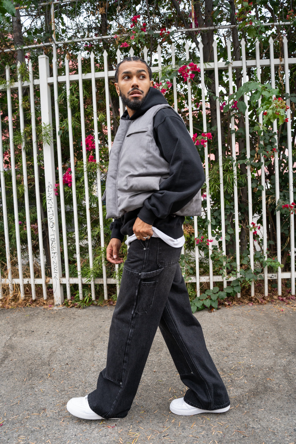 EPTM SUEDE BUBBLE VEST-GREY