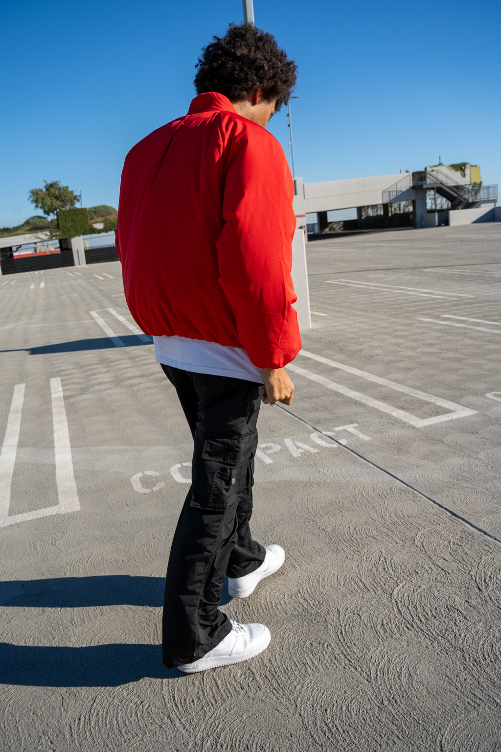 EPTM CAPITAL CROPPED BOMBER-RED