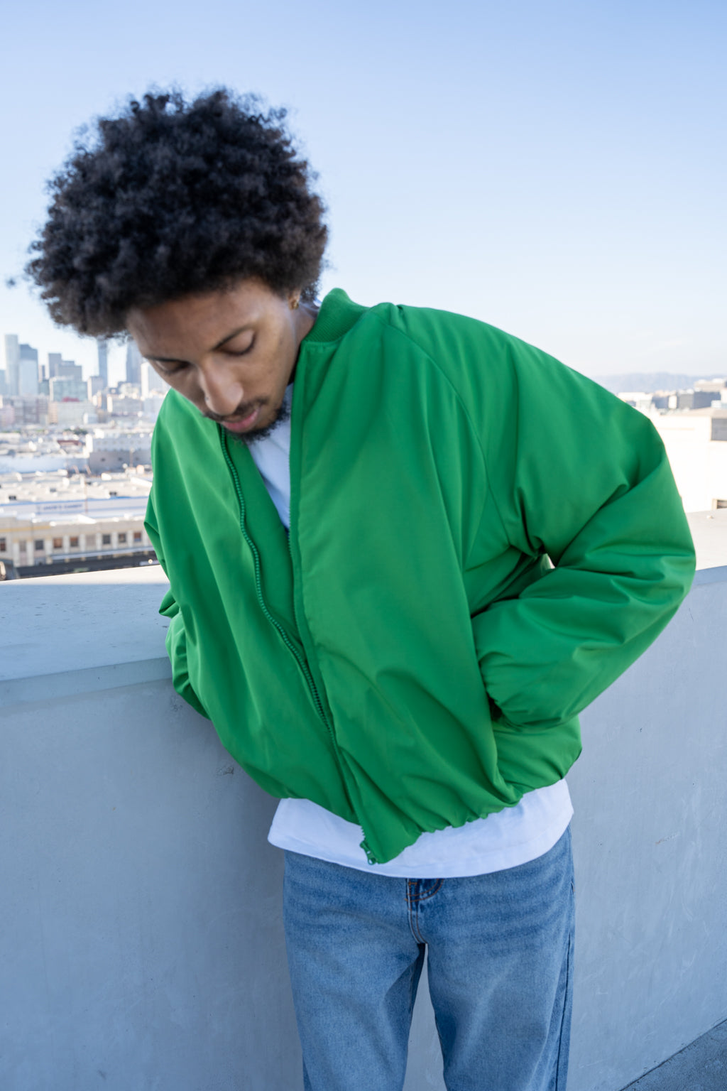 EPTM CAPITAL CROPPED BOMBER-GREEN