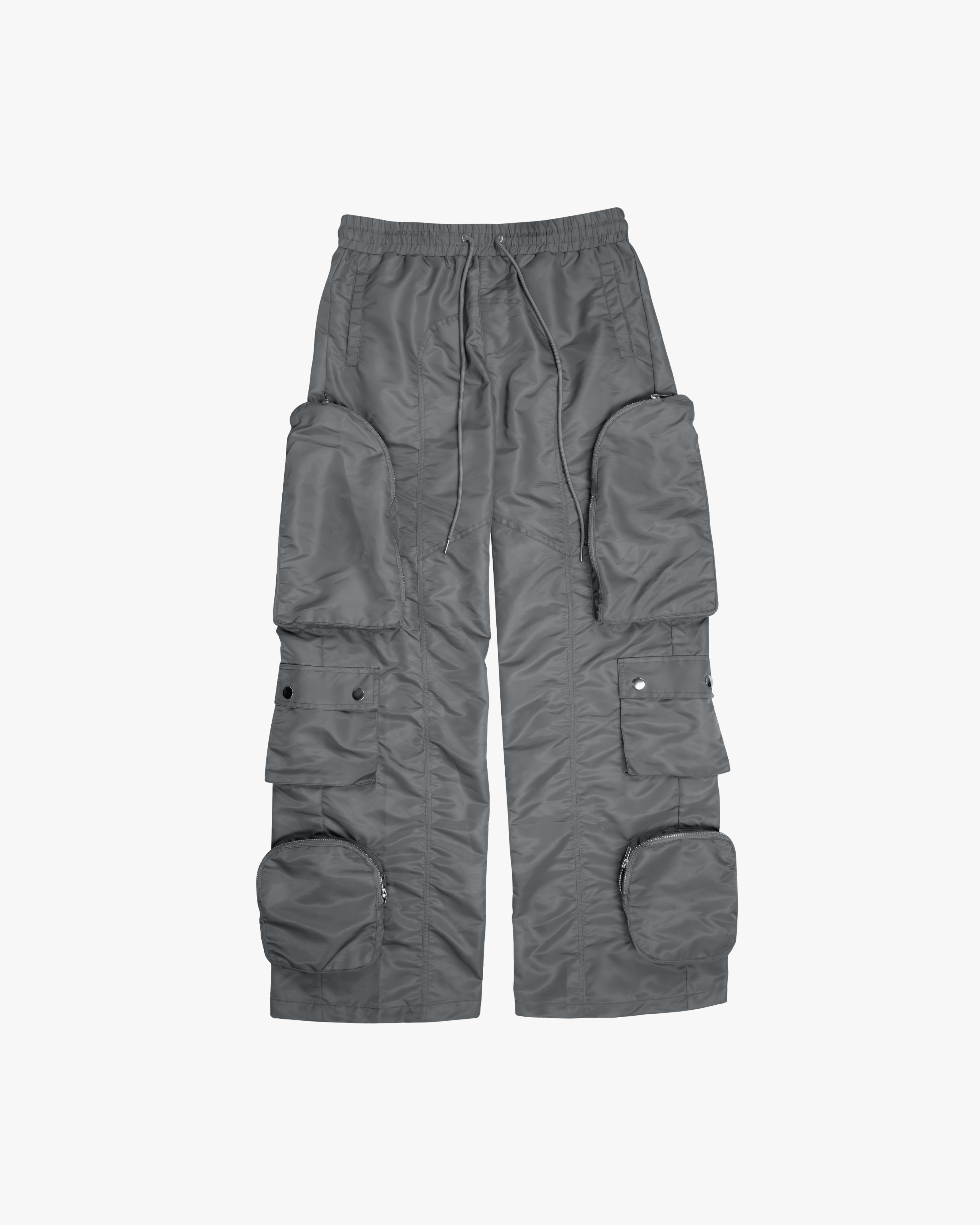 EPTM BAGGY MOON ZIP CARGO PANTS - GREY