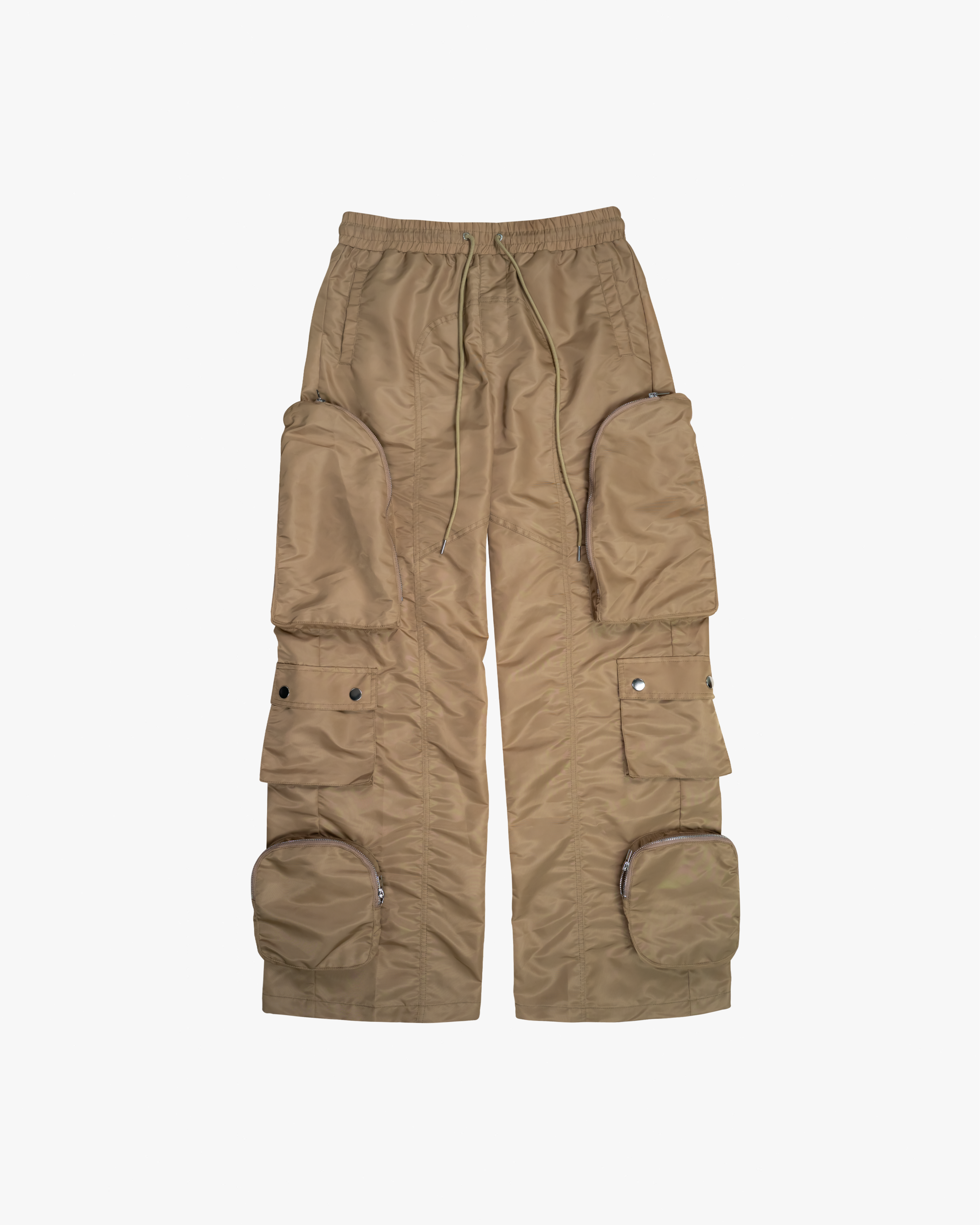 EPTM BAGGY MOON ZIP CARGO PANTS - KHAKI