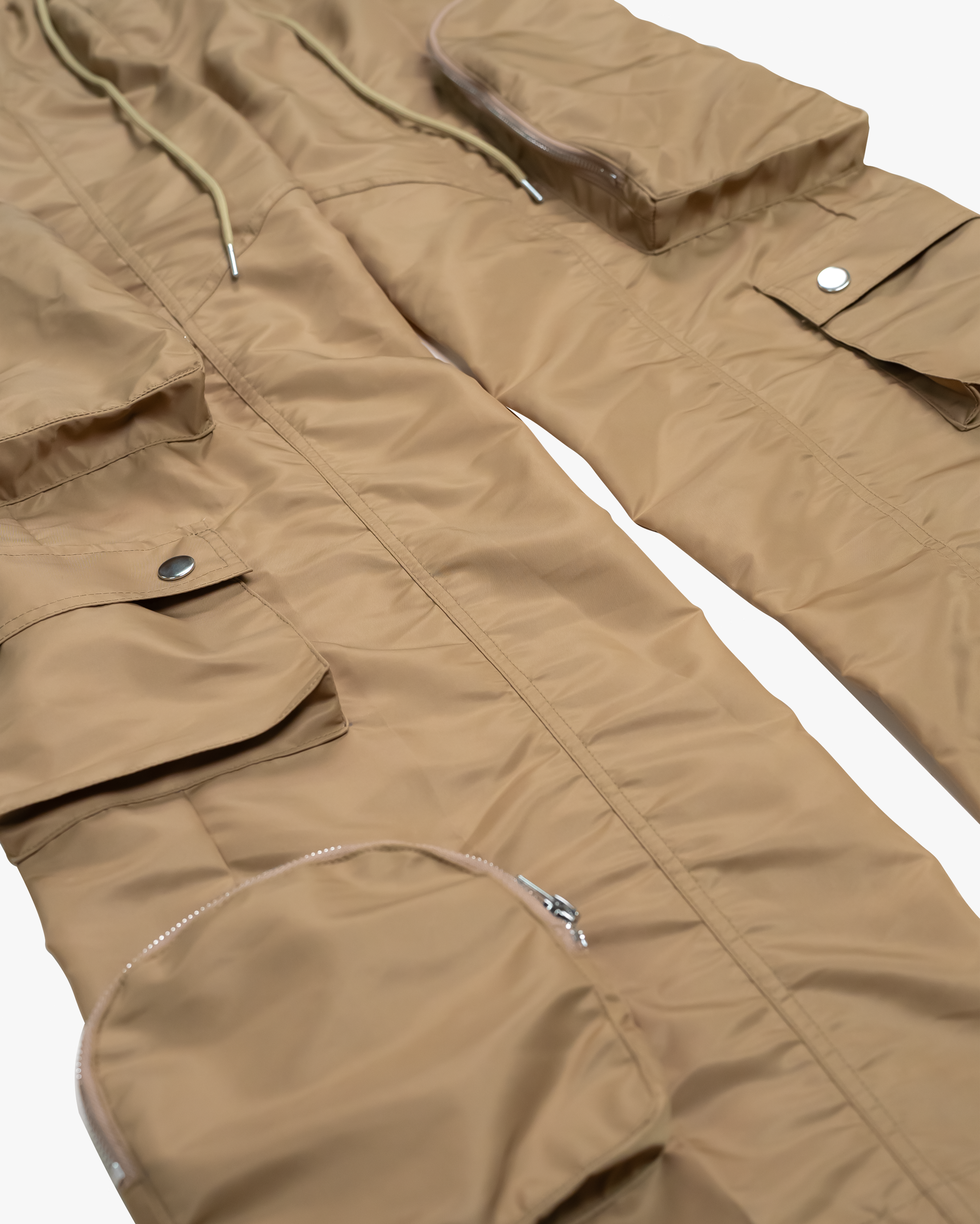 EPTM BAGGY MOON ZIP CARGO PANTS - KHAKI