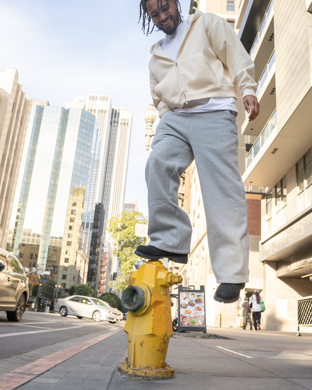 EPTM PERFECT BAGGY FLEECE PANTS - HEATHER GREY