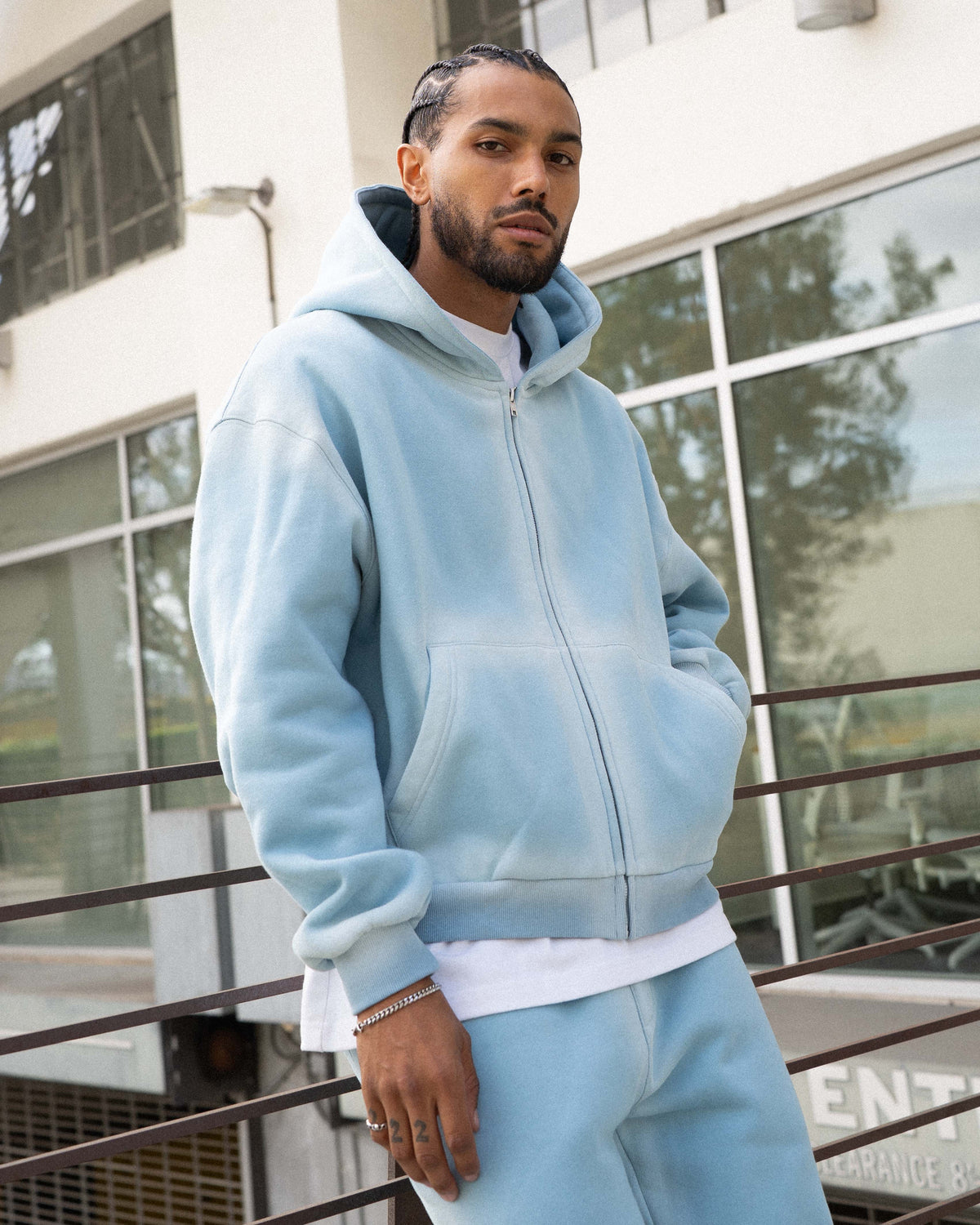 EPTM Baylor Zip Up Hoodie - Sky Blue