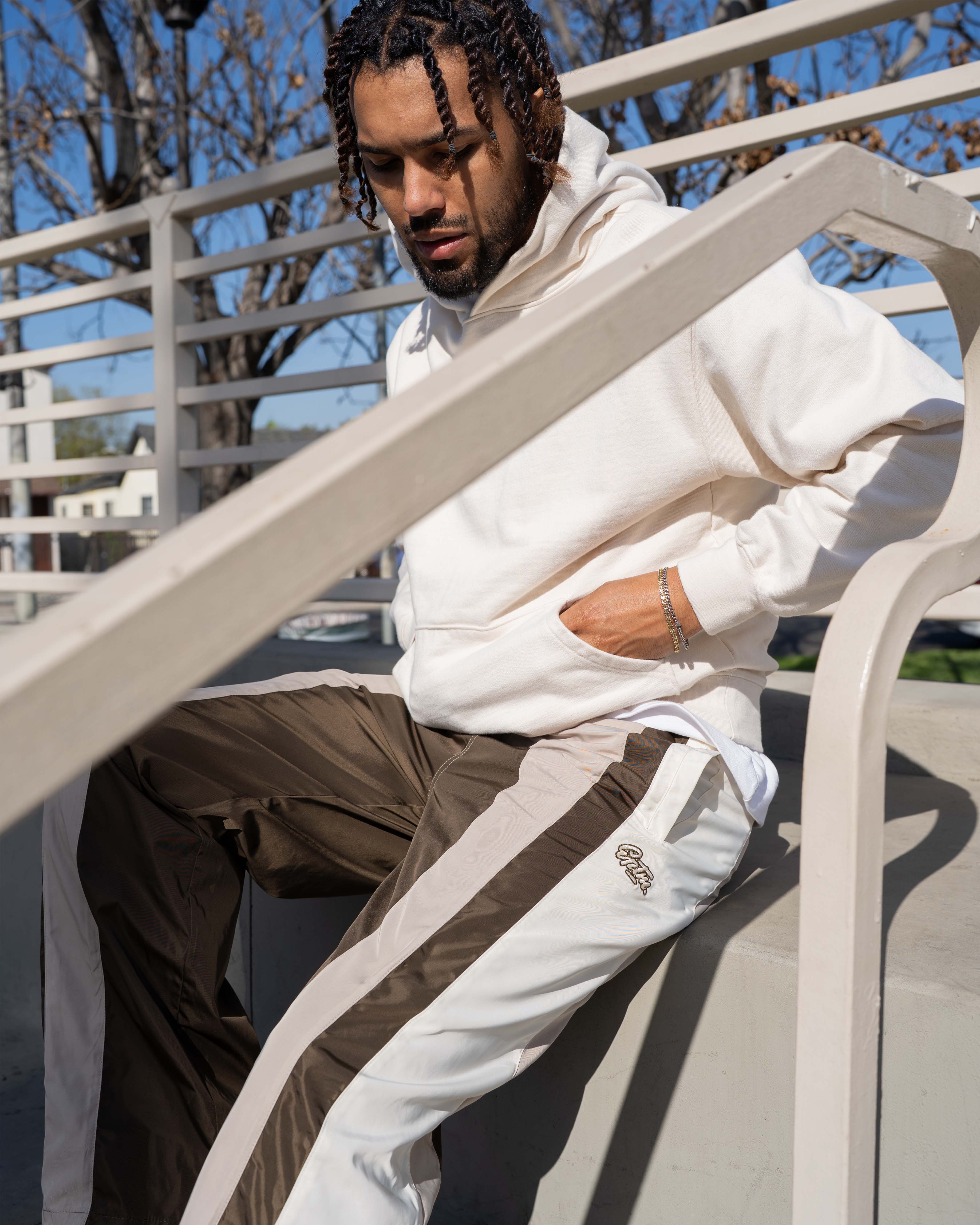 EPTM BLOCKIE TRACK PANTS - BROWN