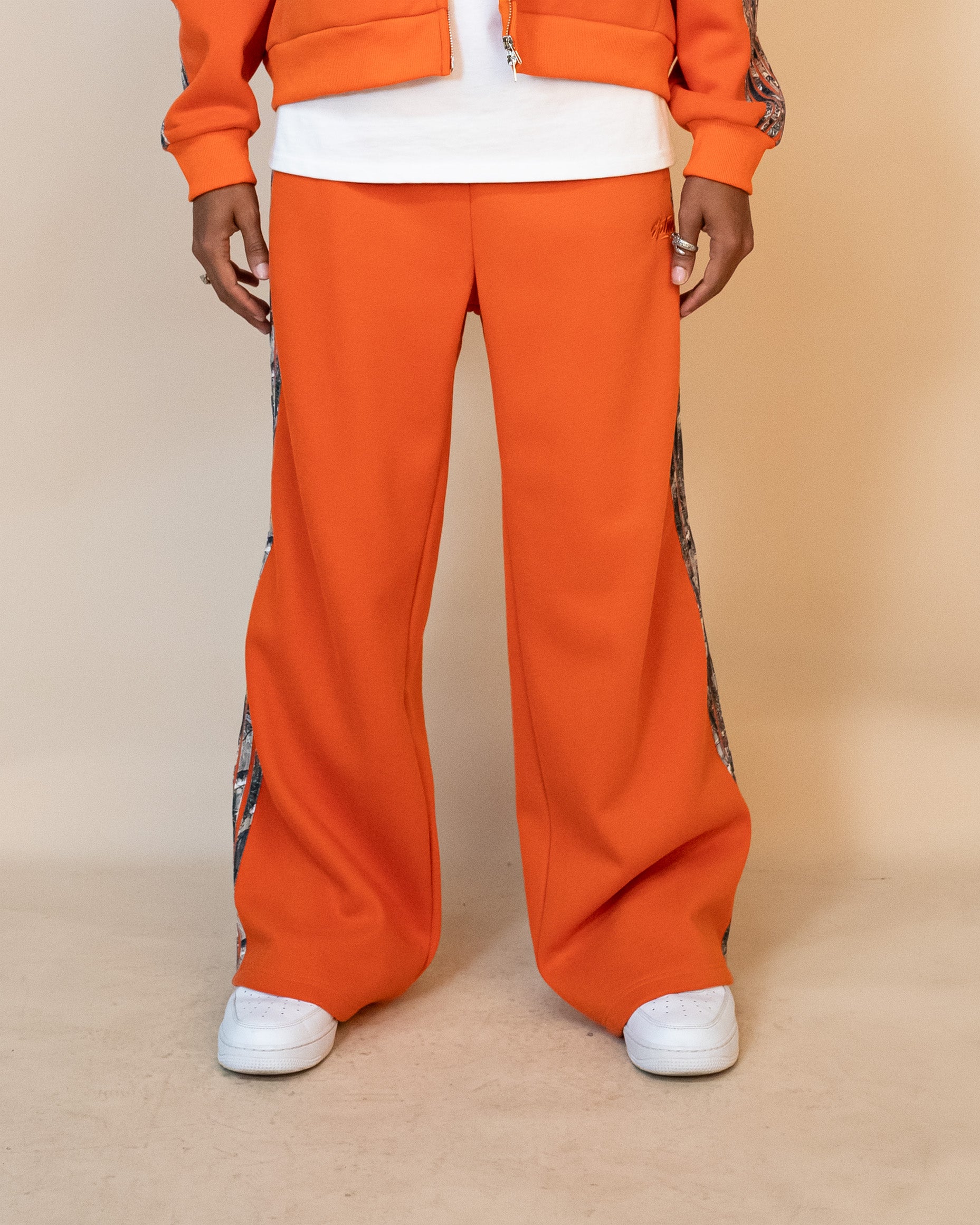 REAL CAMO STRIPED BAGGY PANTS - ORANGE