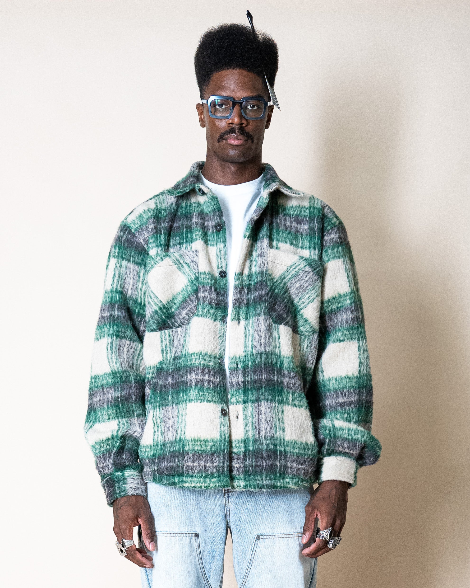 EPTM SIDE SLIT FLANNEL- GREEN