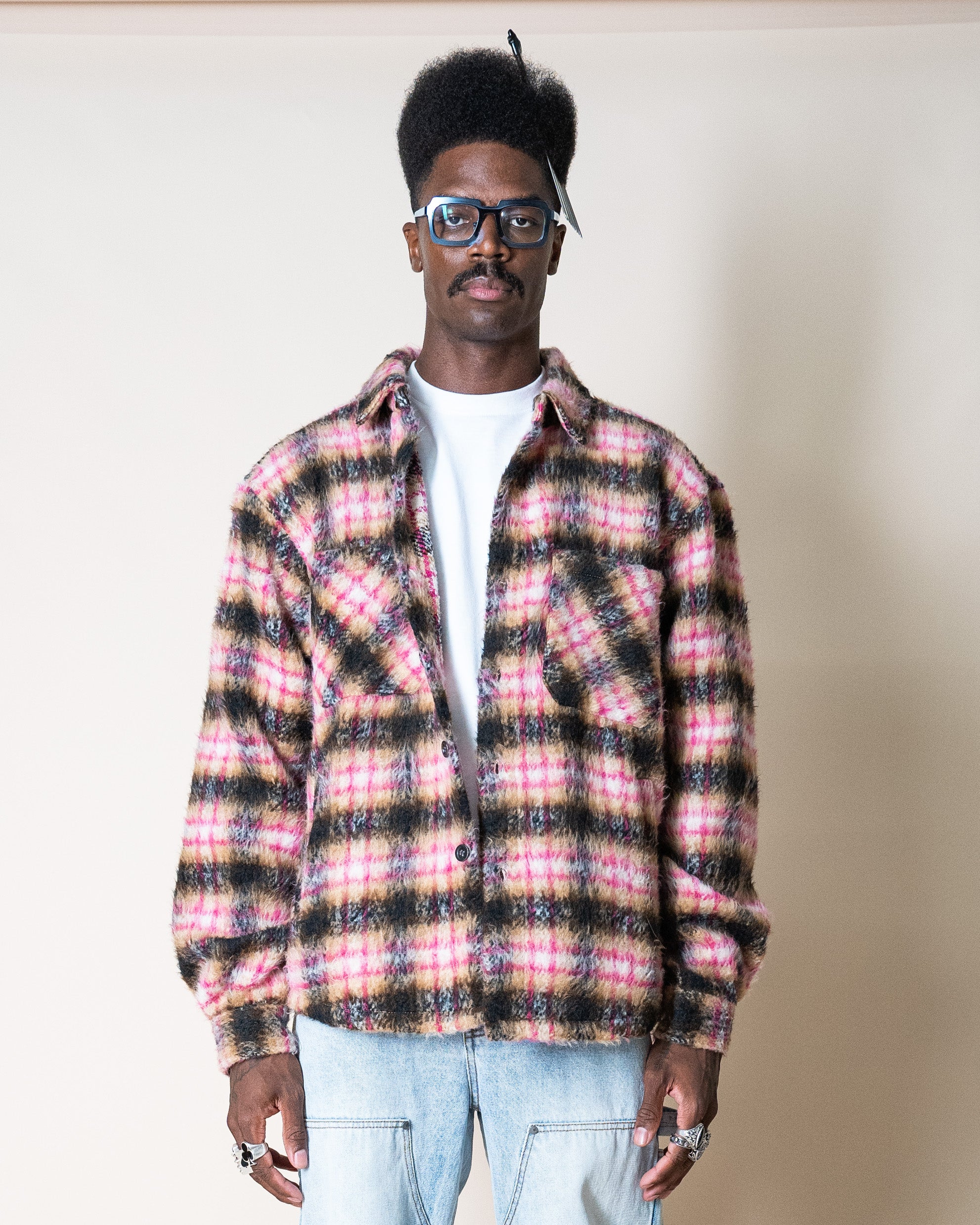 EPTM SIDE SLIT FLANNEL- PINK