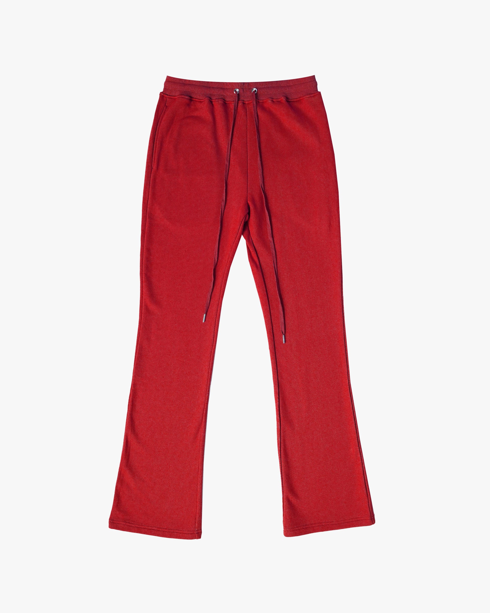 GD French Logo Flare Sweatpants Wide Leg Red Painted