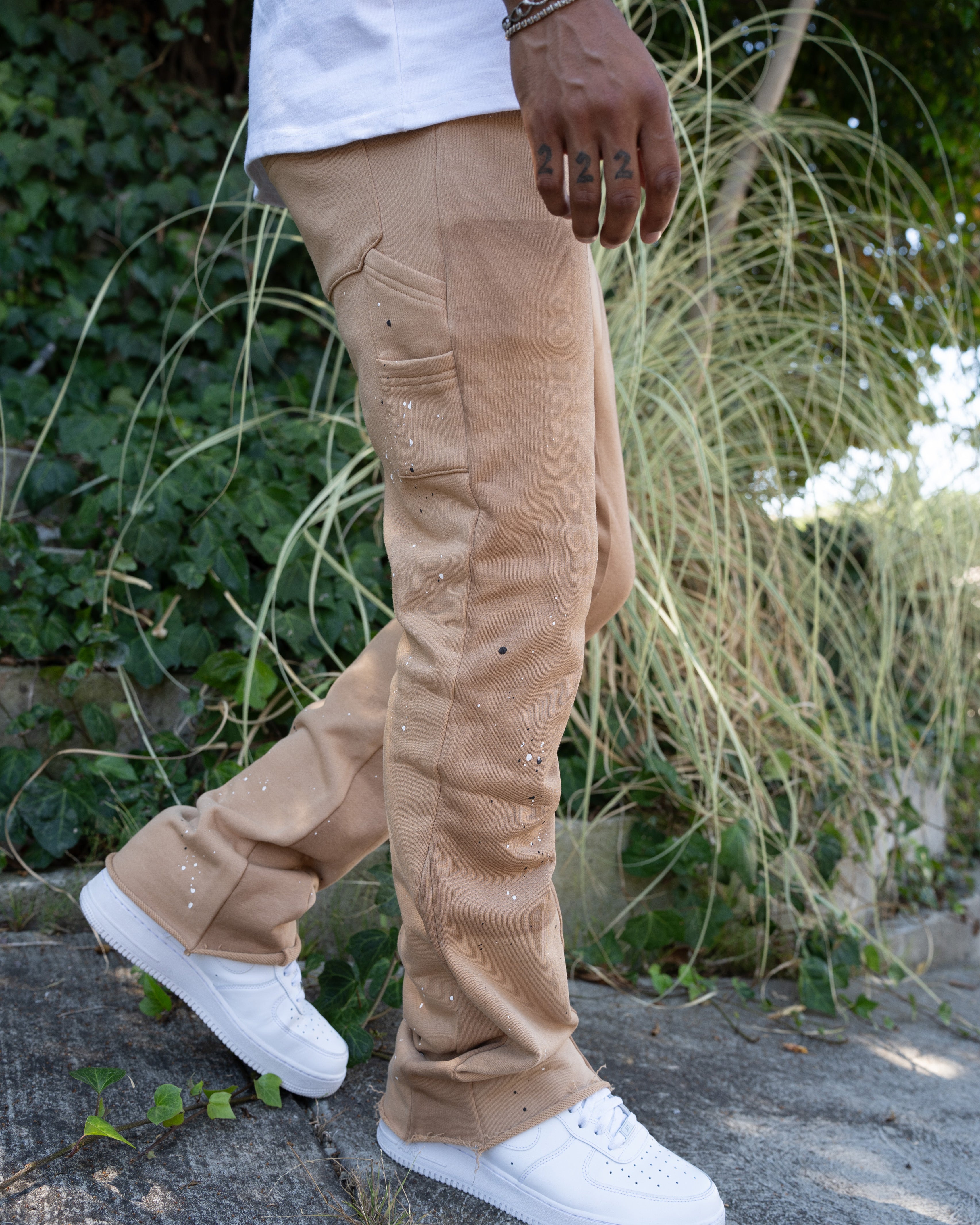 EPTM FRENCH TERRY CARPENTER PANTS - KHAKI