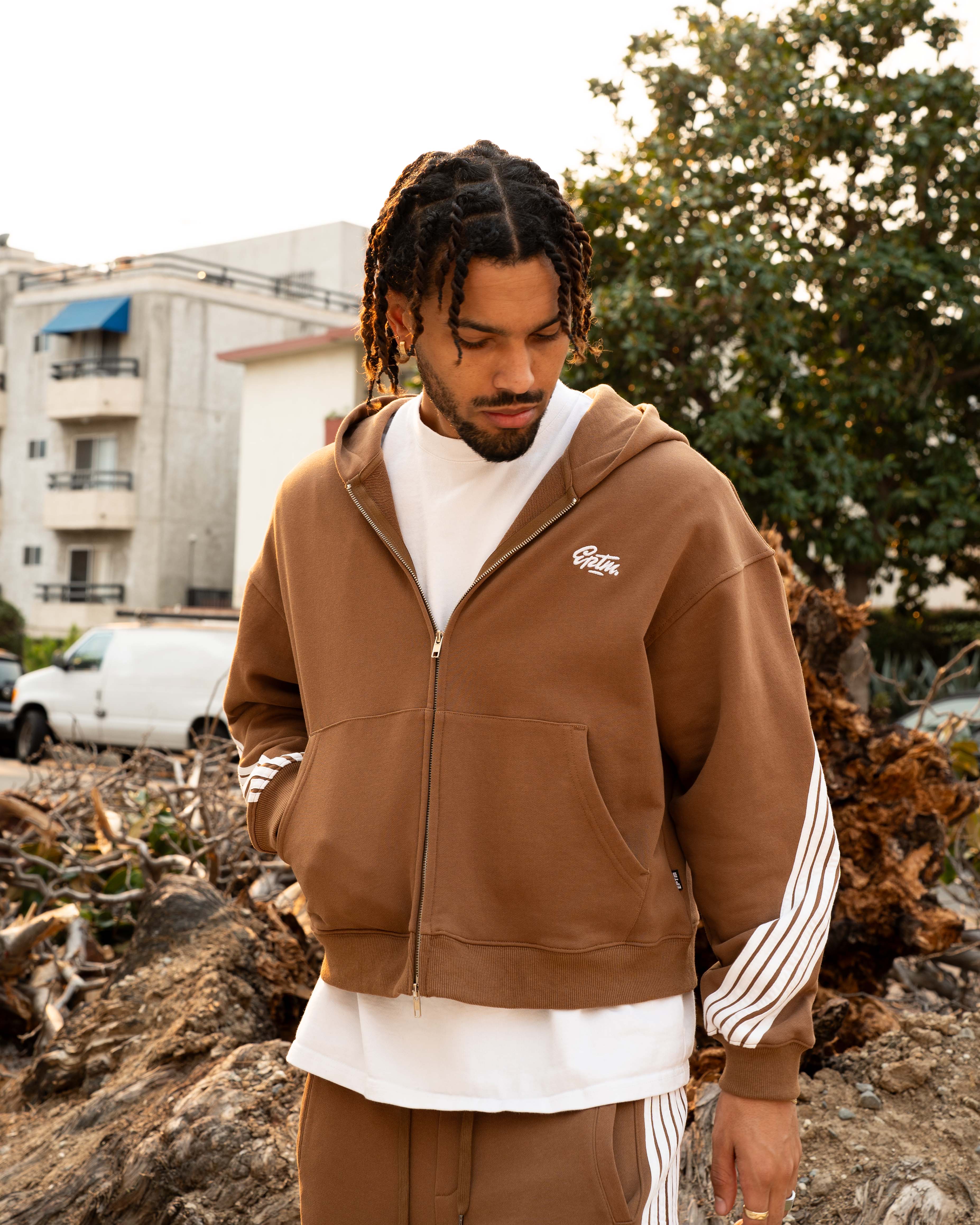 EPTM HIGHLAND ZIP UP HOODIE - MOCHA