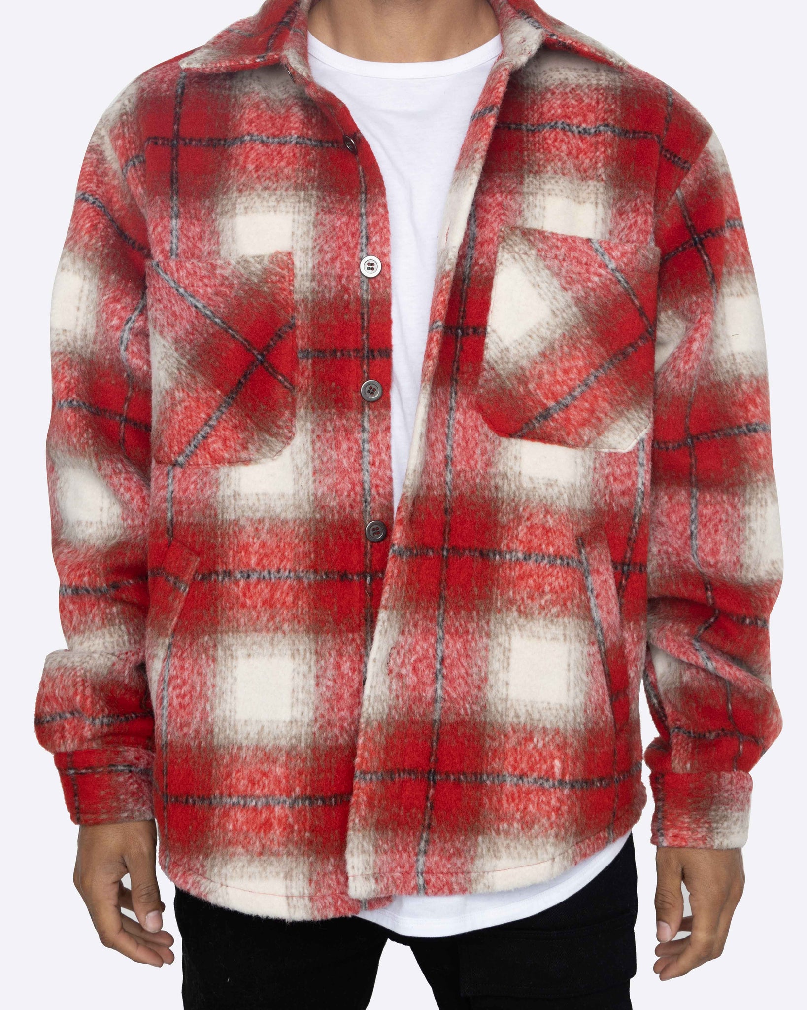 EPTM XLBOYZ SLIT FLANNEL SHIRT-RED