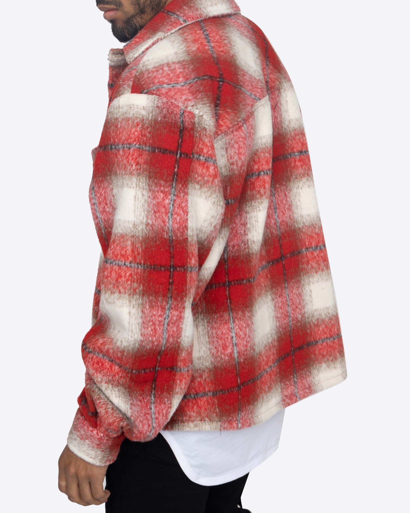 EPTM XLBOYZ SLIT FLANNEL SHIRT-RED