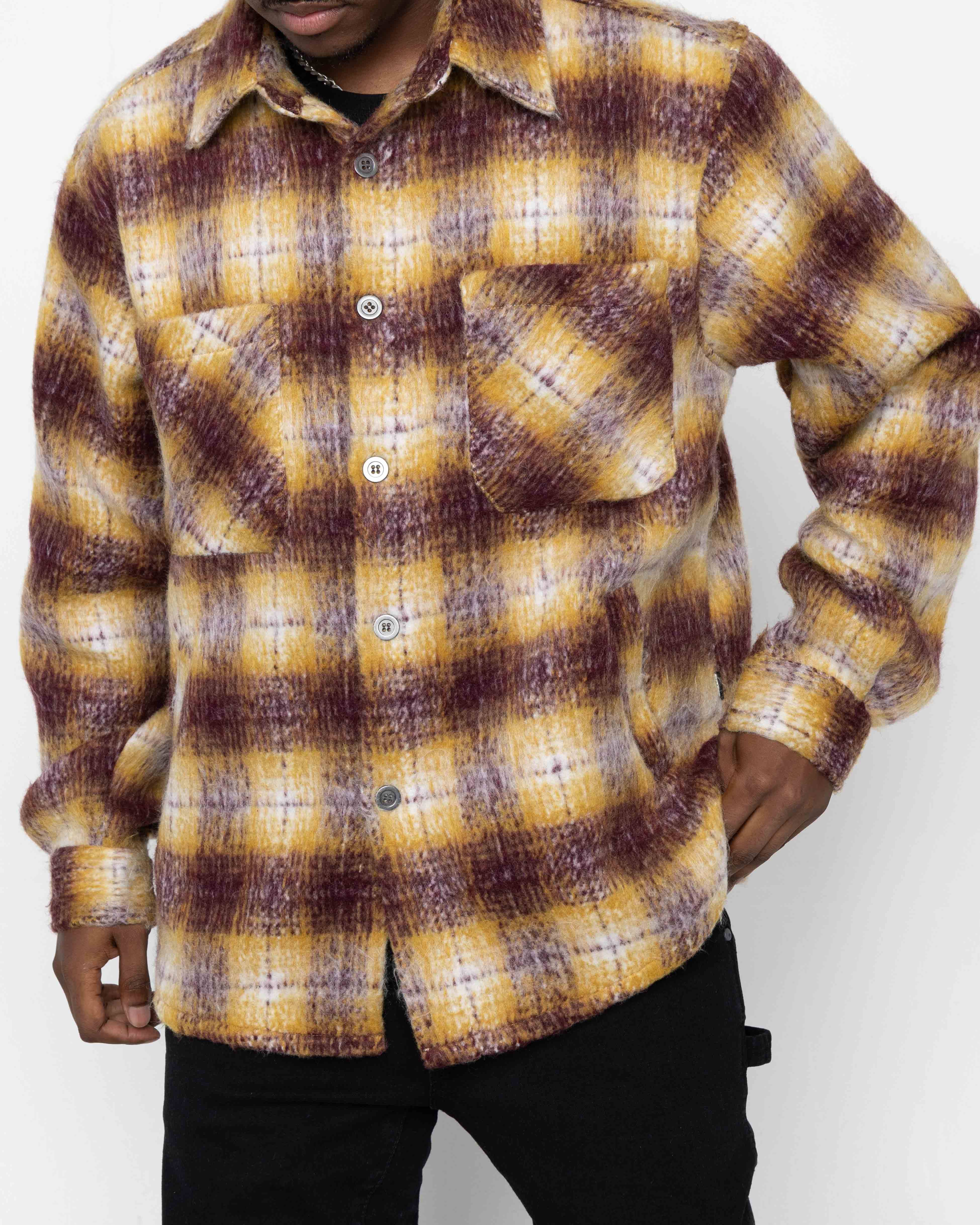 EPTM BIG N TALL SIDE SLIT FLANNEL-MUSTARD – EPTM.