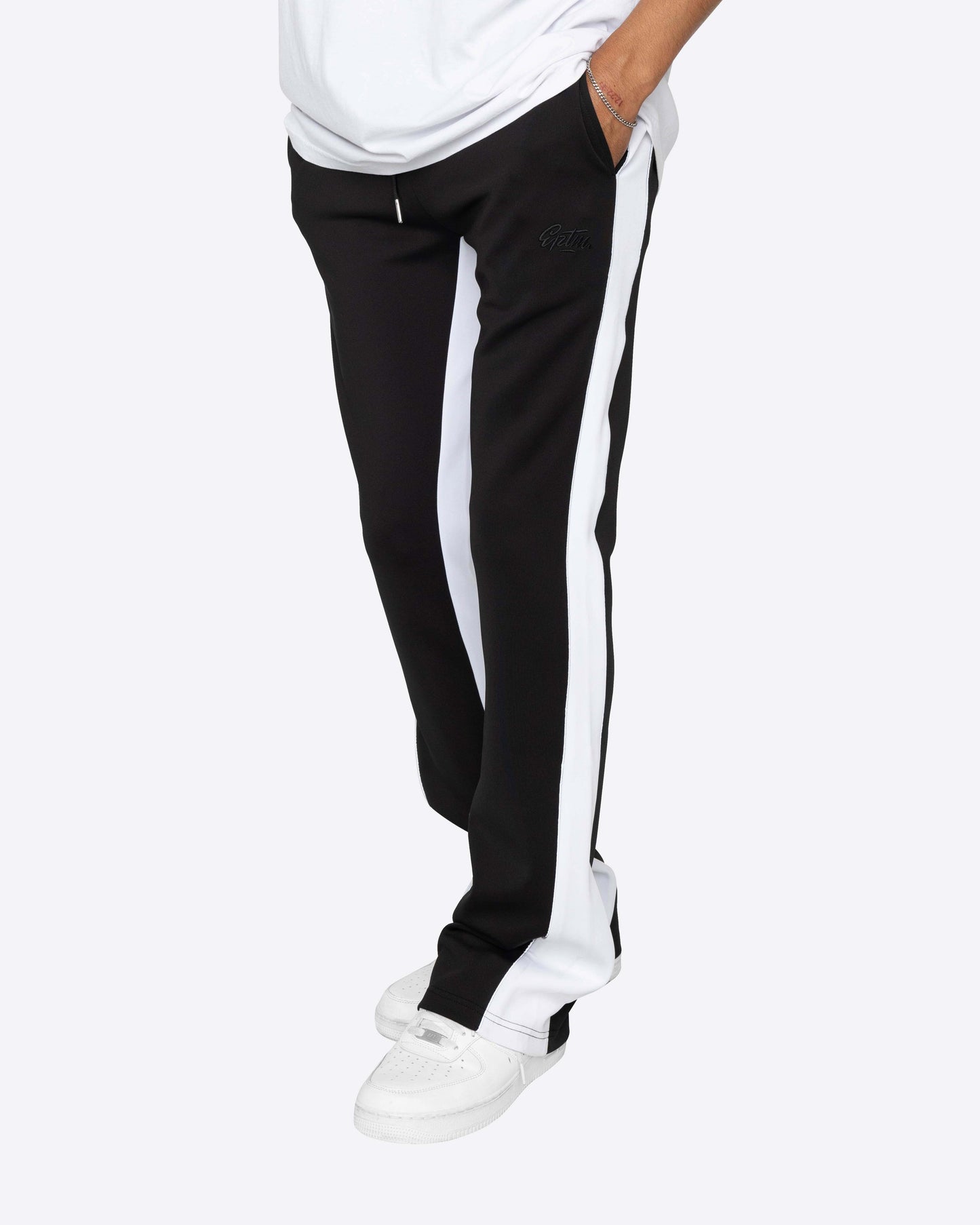 EPTM PIPING FLARED TRACK PANTS-BLACK/WHITE – EPTM.