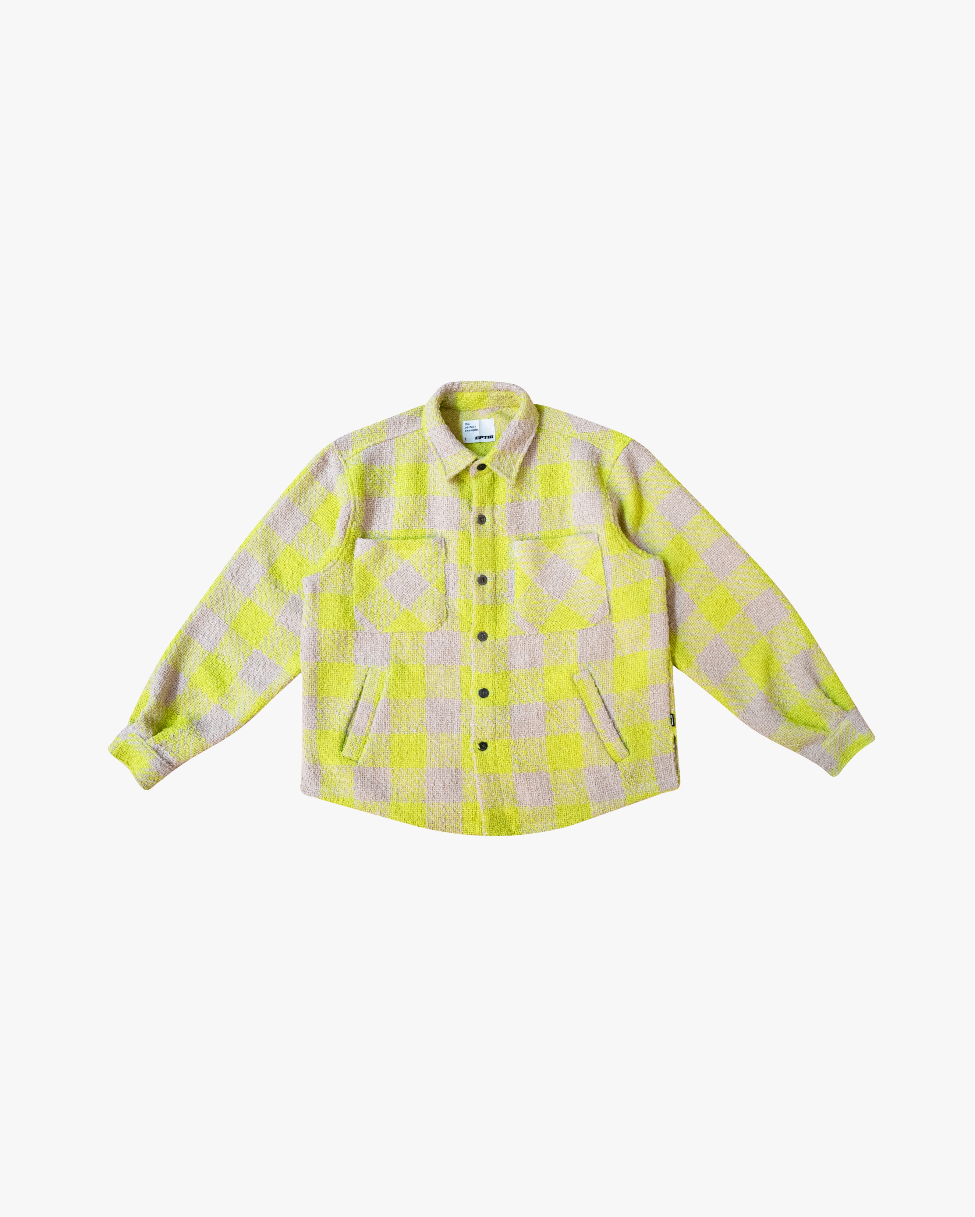 EPTM TWEED FLANNEL SHIRT- NEON GREEN