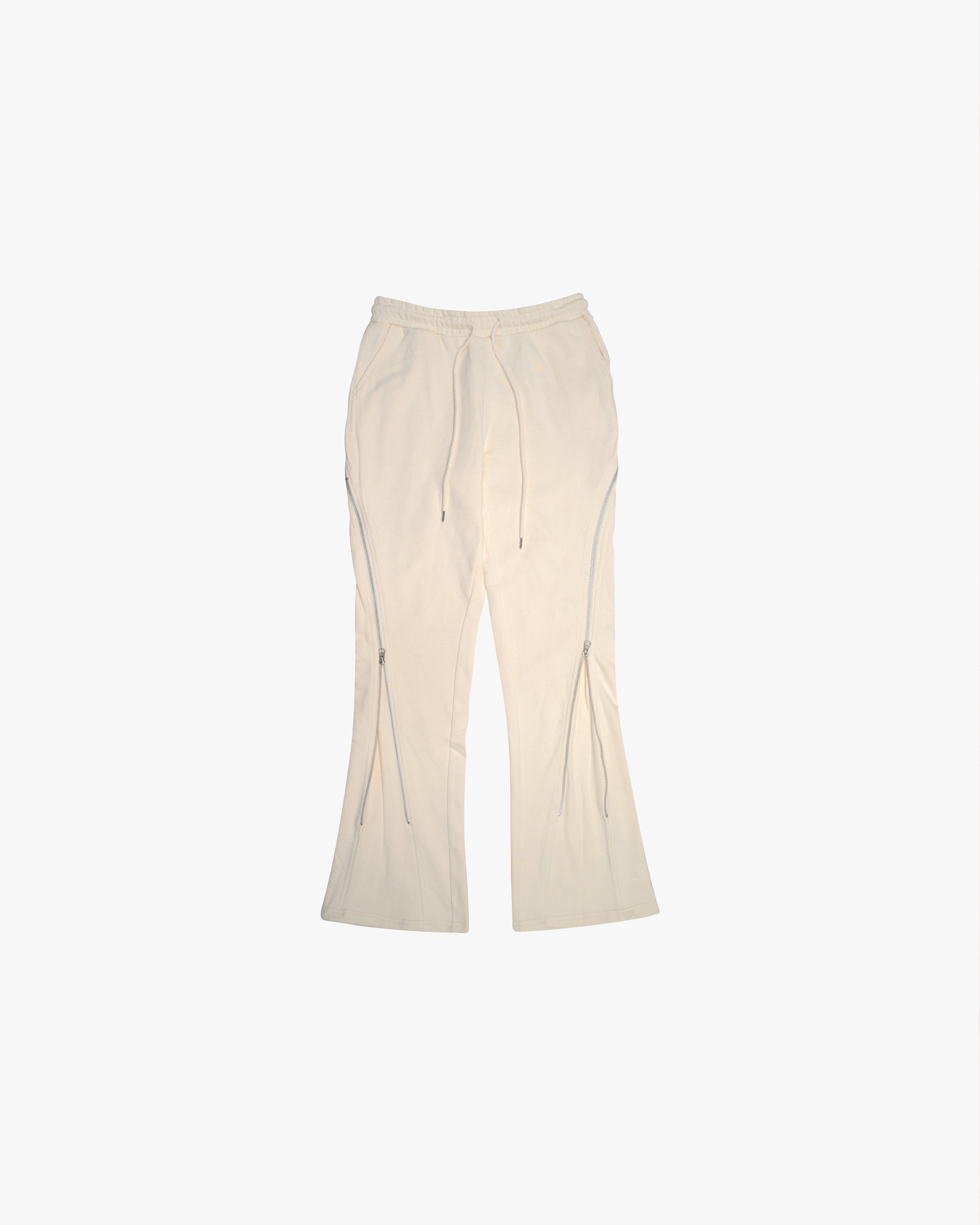 EPTM ZIP FLARED SWEATPANTS - CREAM