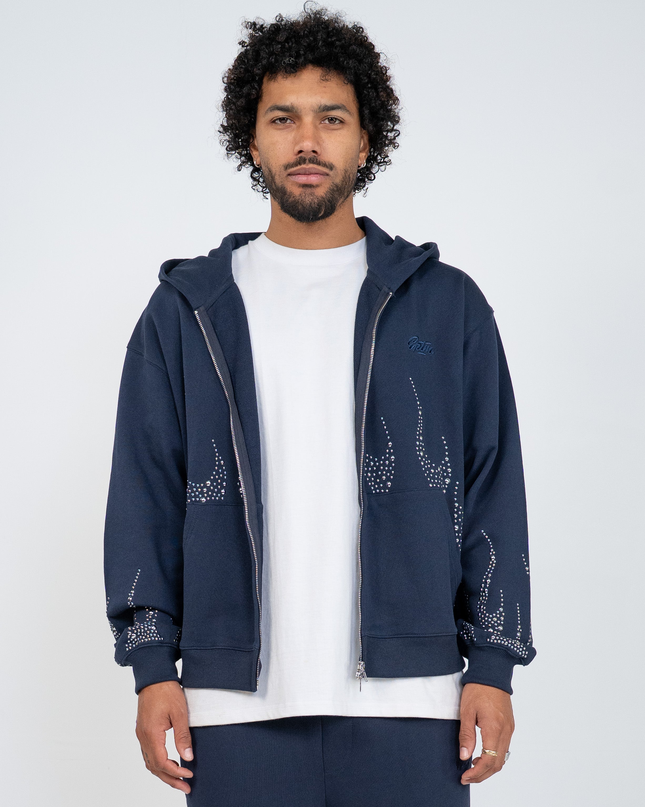 EPTM Metal Flame Zip Up Hoodie - Navy