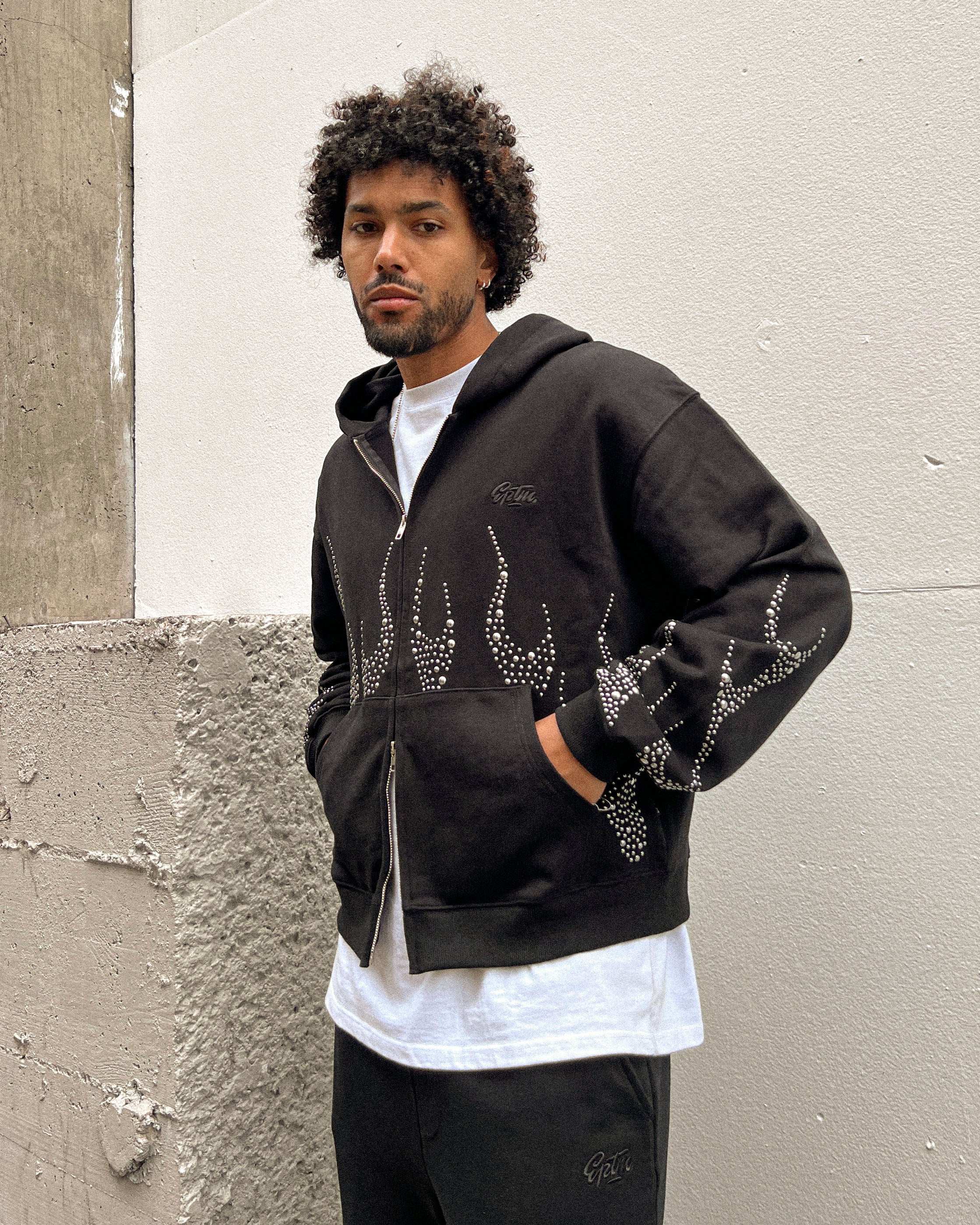 EPTM Metal Flame Zip Up Hoodie - Black