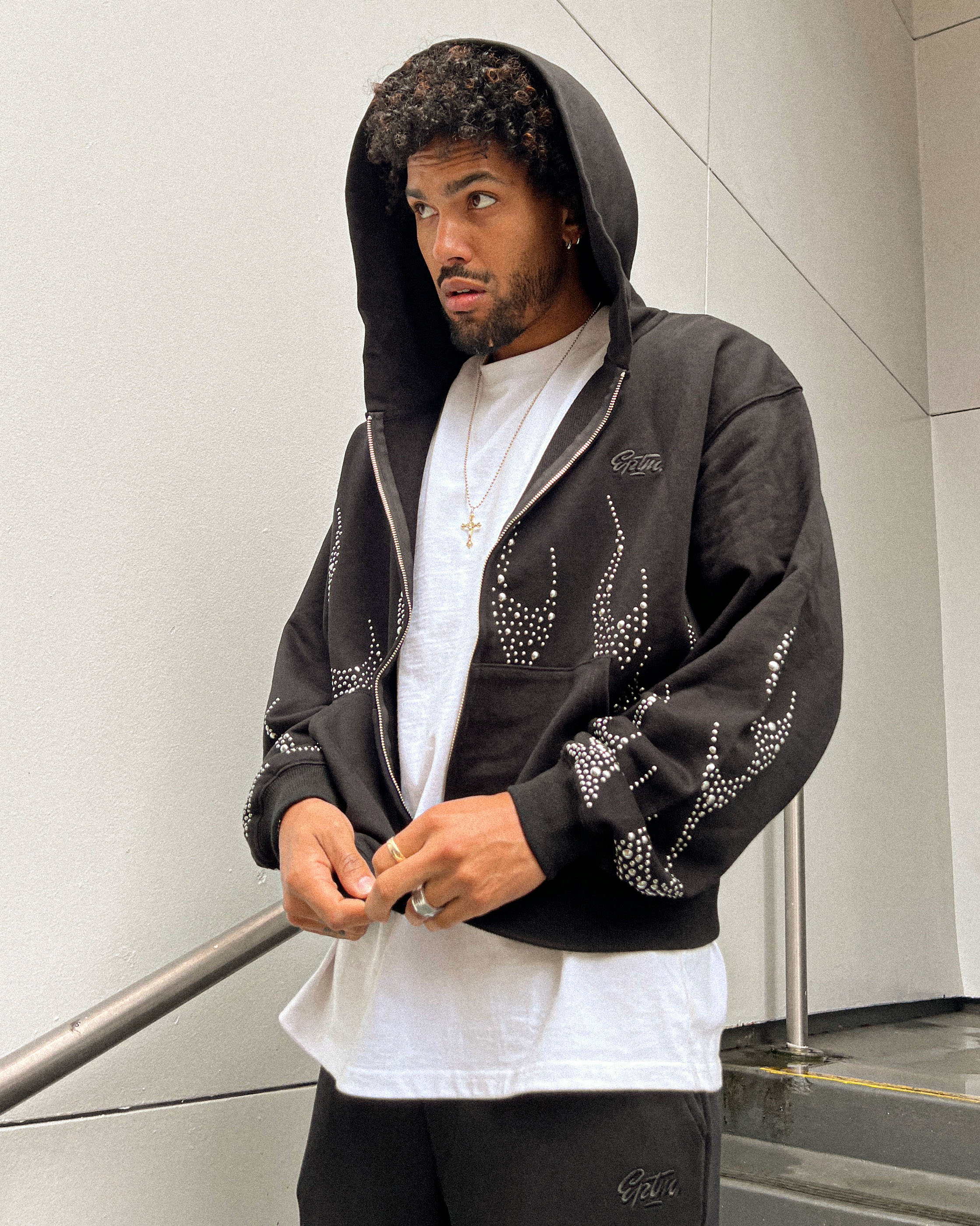 EPTM Metal Flame Zip Up Hoodie - Black