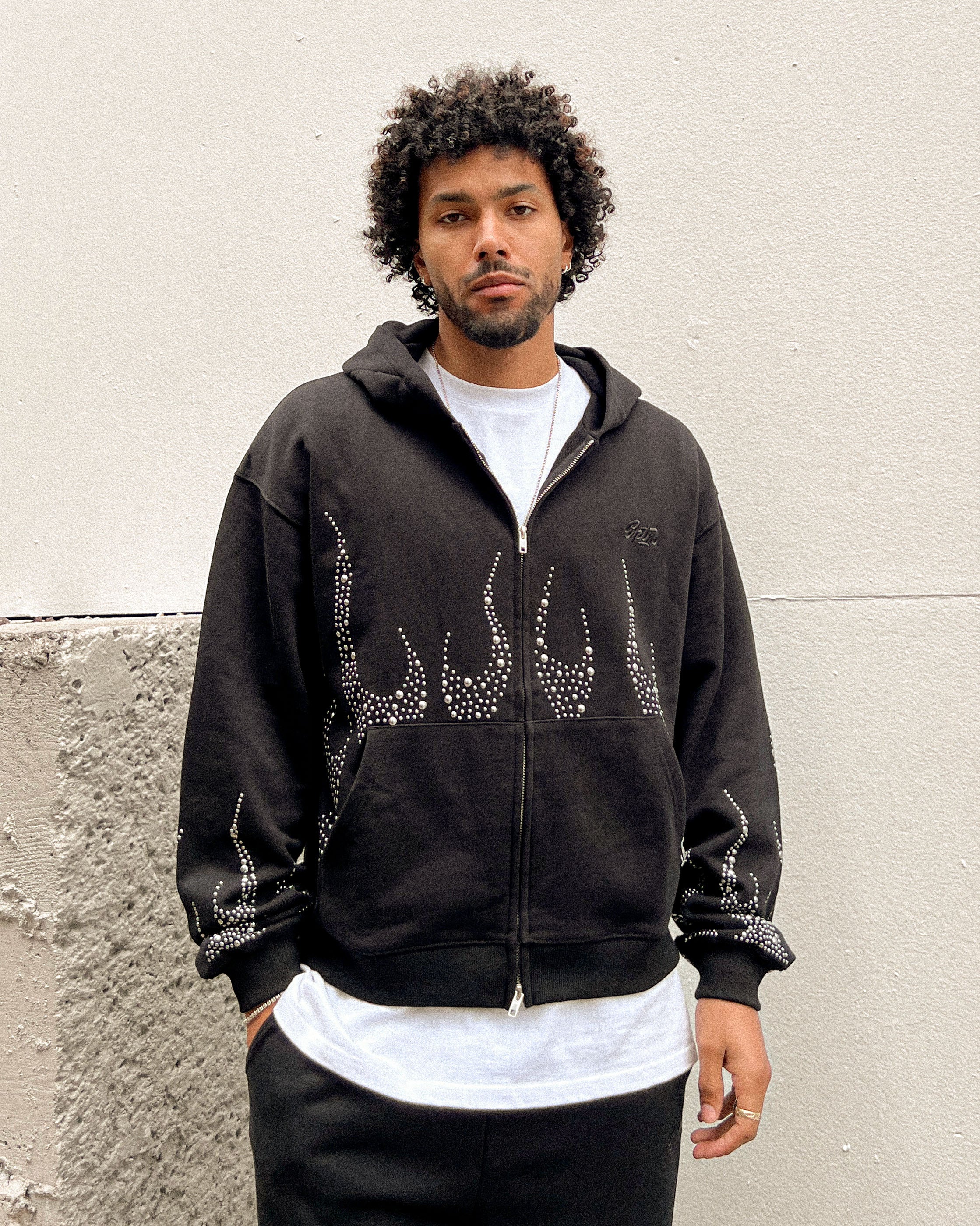 EPTM Metal Flame Zip Up Hoodie - Black