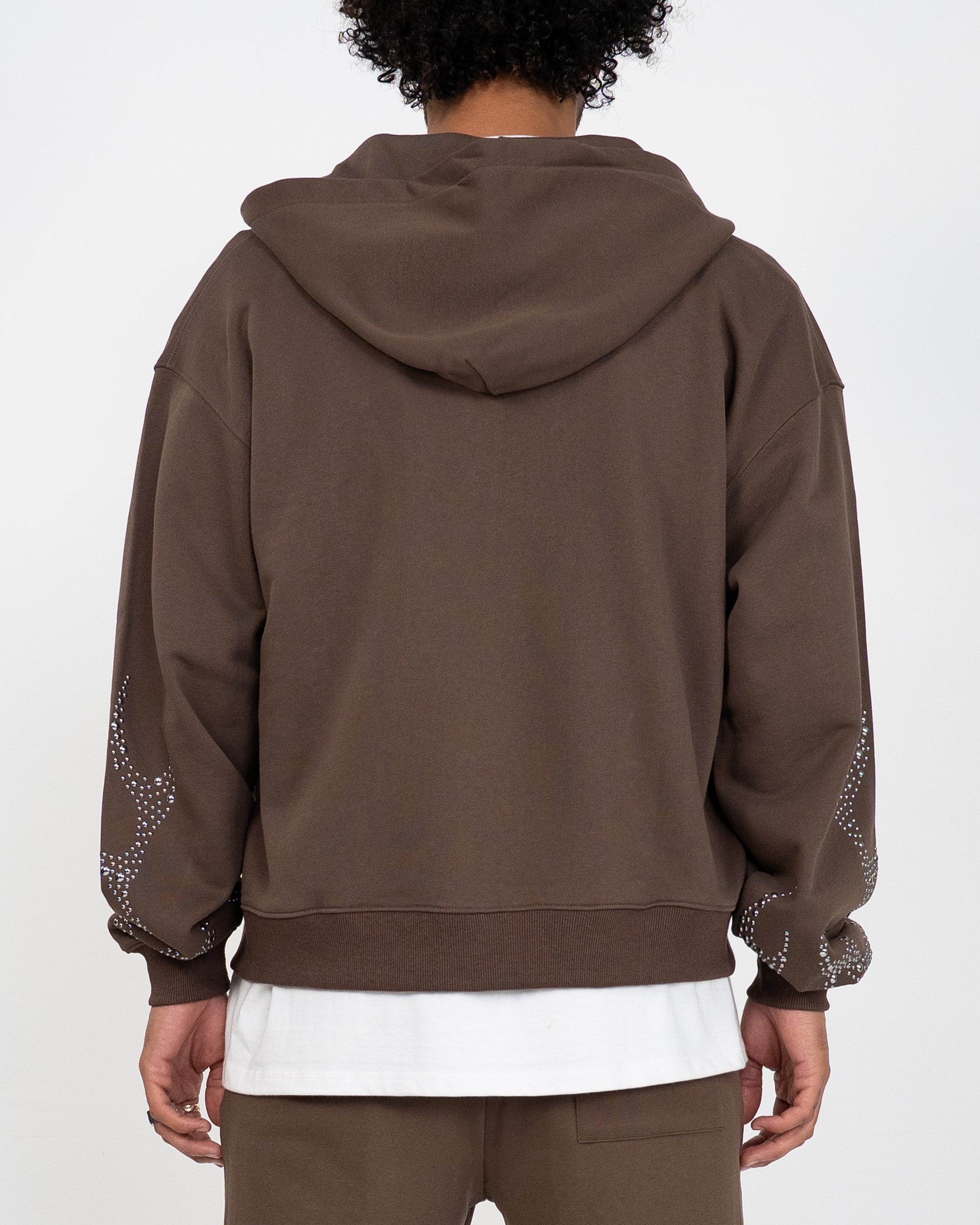 EPTM Metal Flame Zip Up Hoodie - Brown