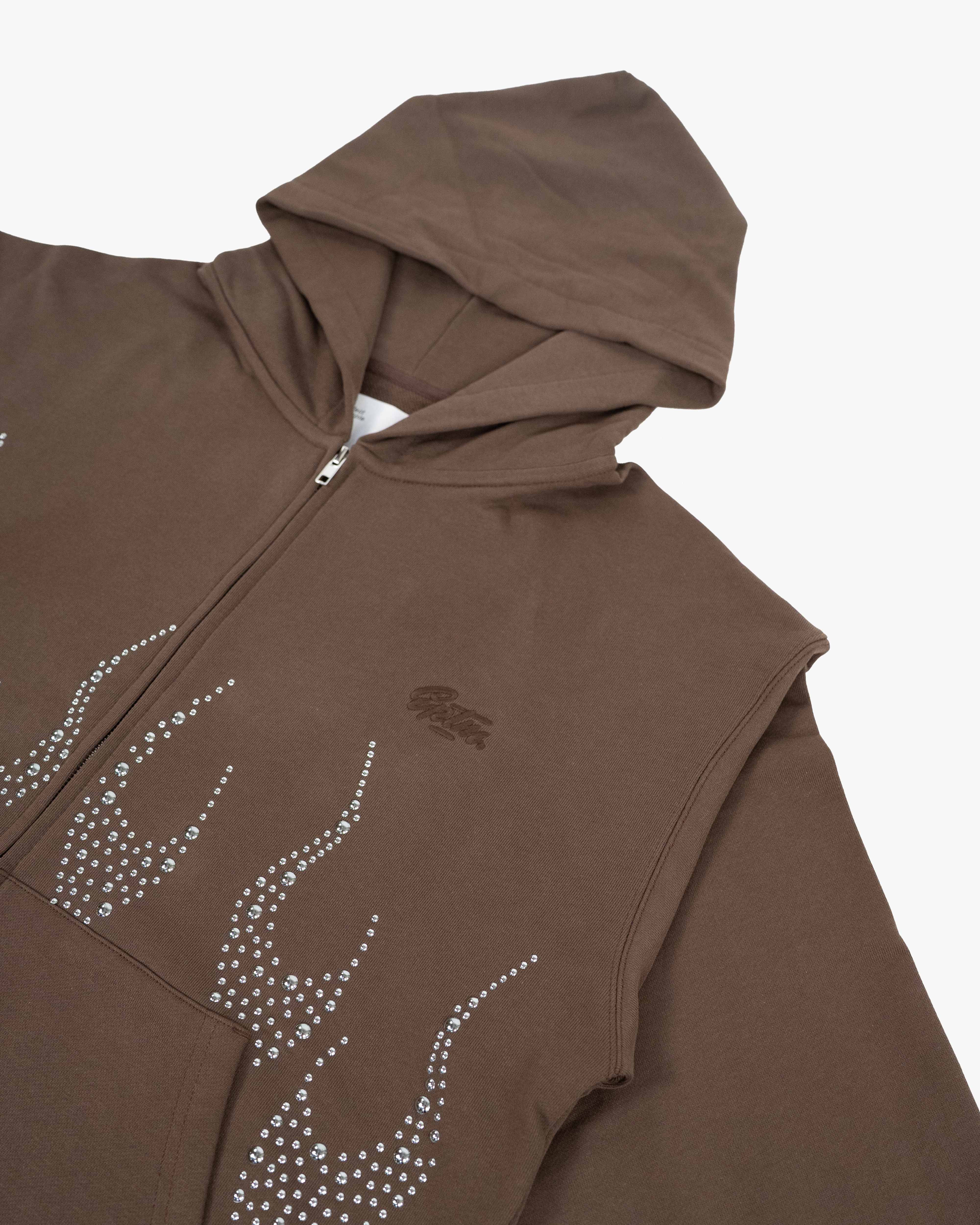 EPTM Metal Flame Zip Up Hoodie - Brown