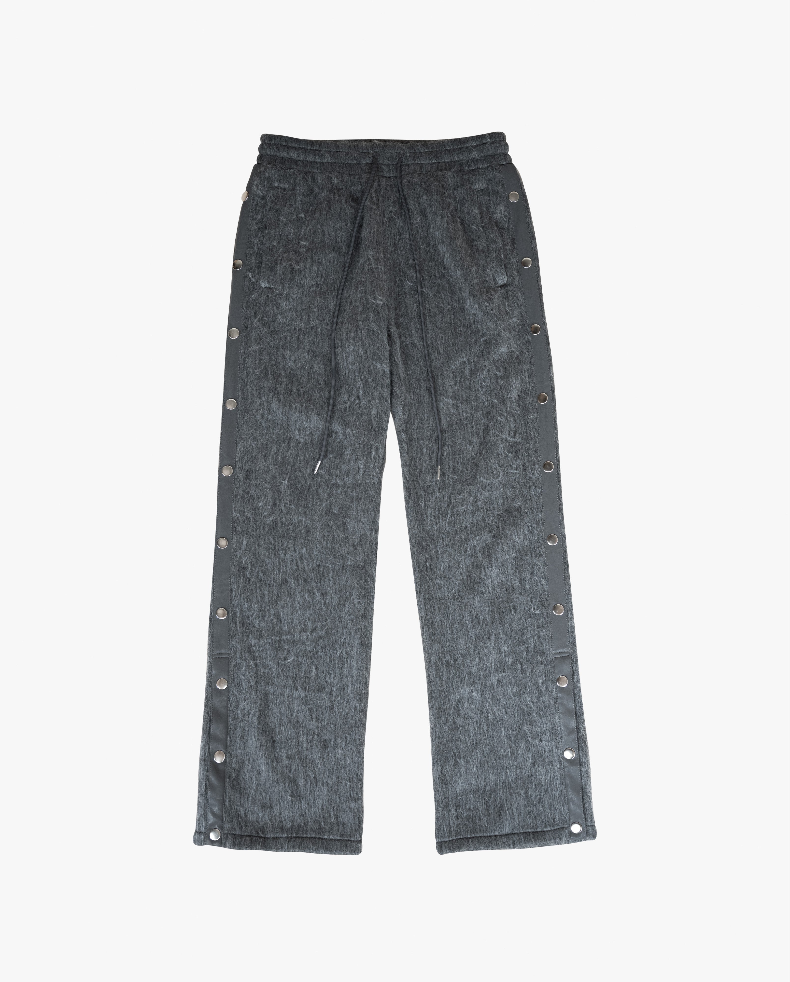 MOHAIR SNAP PANTS - CHARCOAL