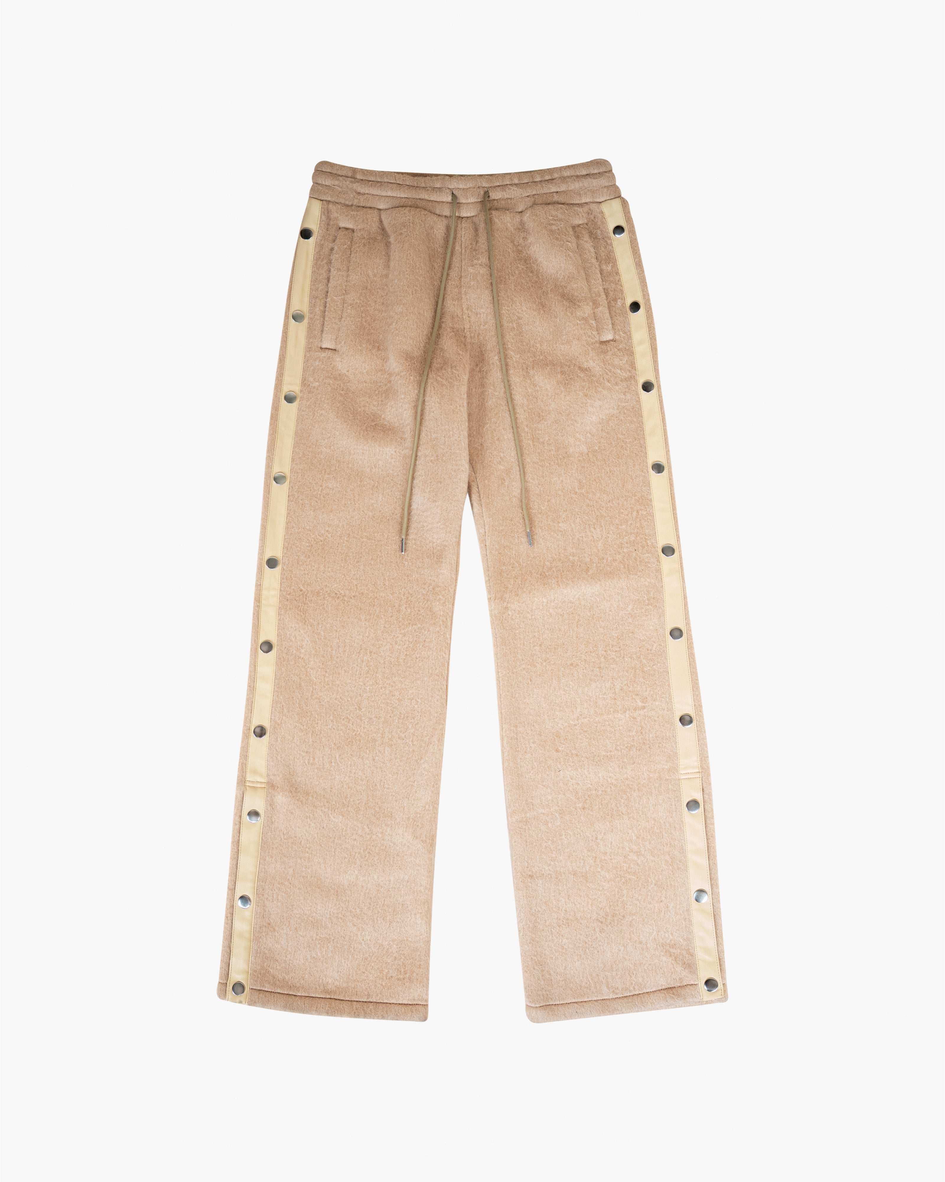 MOHAIR SNAP PANTS - KHAKI