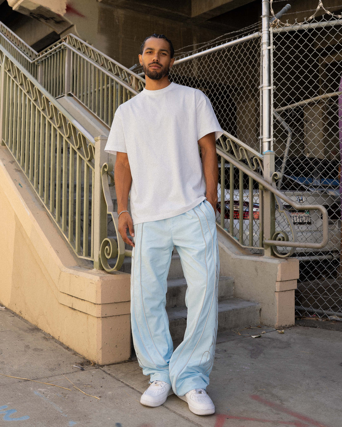 EPTM Monogram Pants - Sky Blue