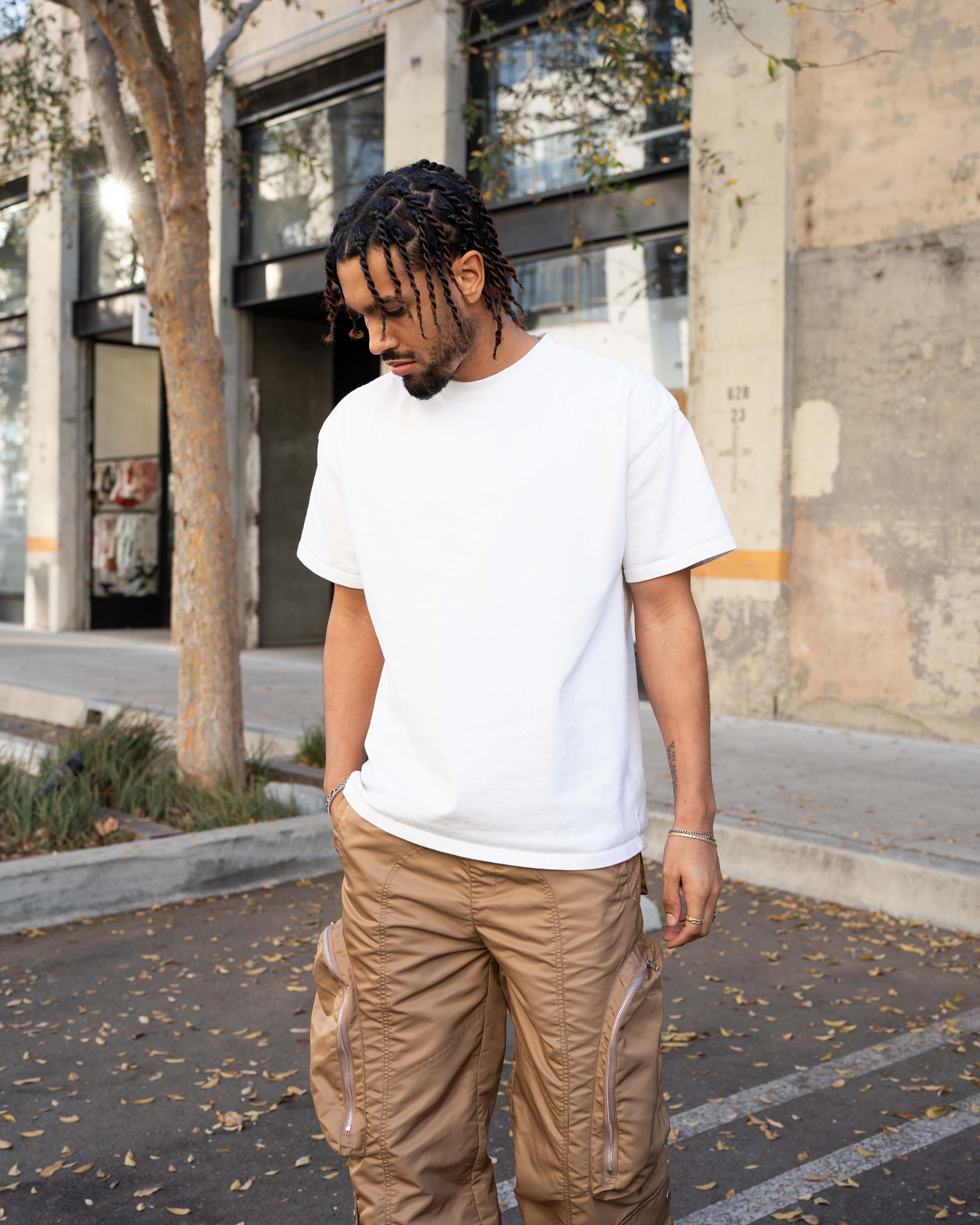 EPTM BAGGY MOON ZIP CARGO PANTS - KHAKI