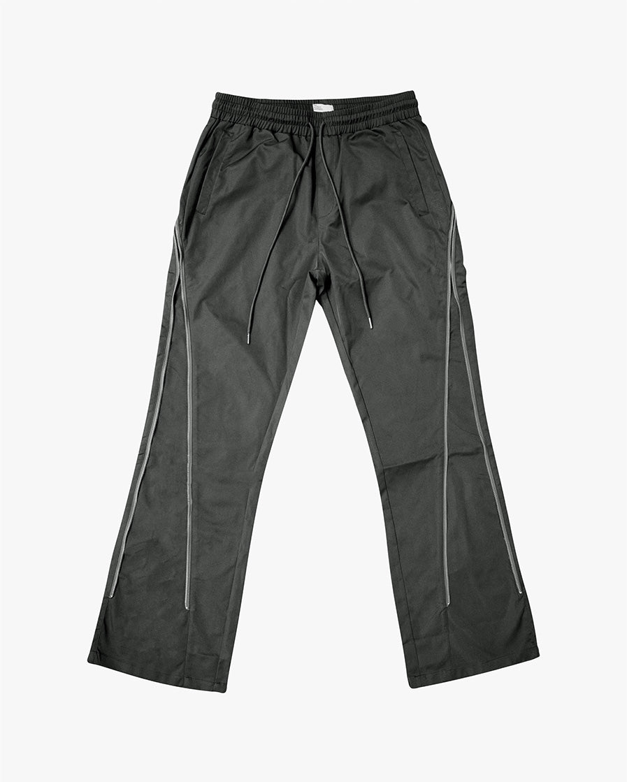 EPTM NYLON ZIP FLARED PANTS - GREY